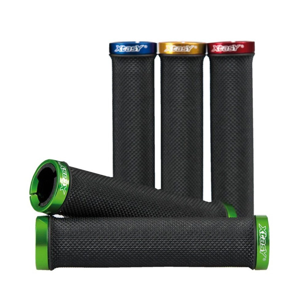 Fahrradlenkergriff MTB / ATB Schraub-Griffe "BILBAO", Kraton und Alu, 135 mm, Ø 22 mm