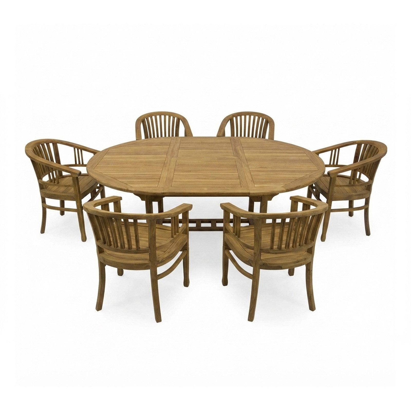 Endorphin Loungeset Toskana Gartenmöbel Set 7tlg. Teakholz, Tisch oval, ausziehbar mit 6 S, (Toskana, 7-tlg)