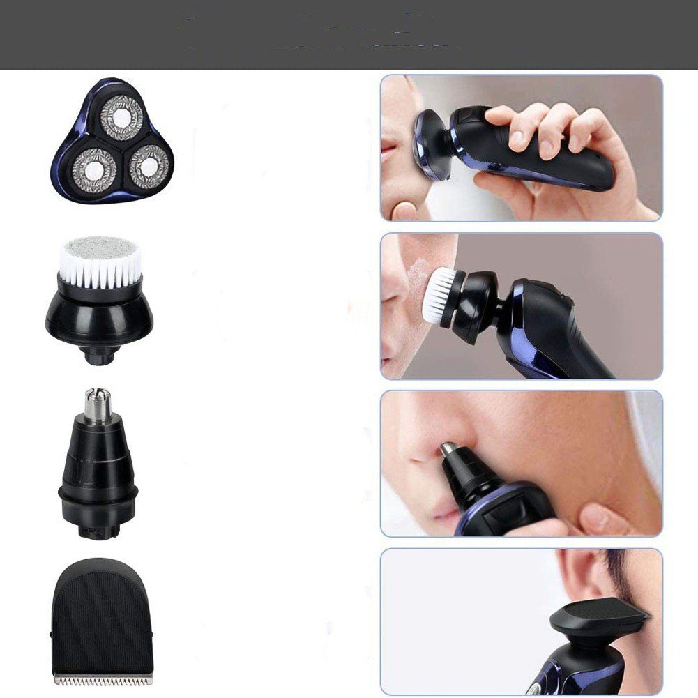 Scttomon Elektrorasierer FK-8600, Aufsätze: 1, Langhaartrimmer, Rotationsrasierer, Wet&Dry, 4-in-1