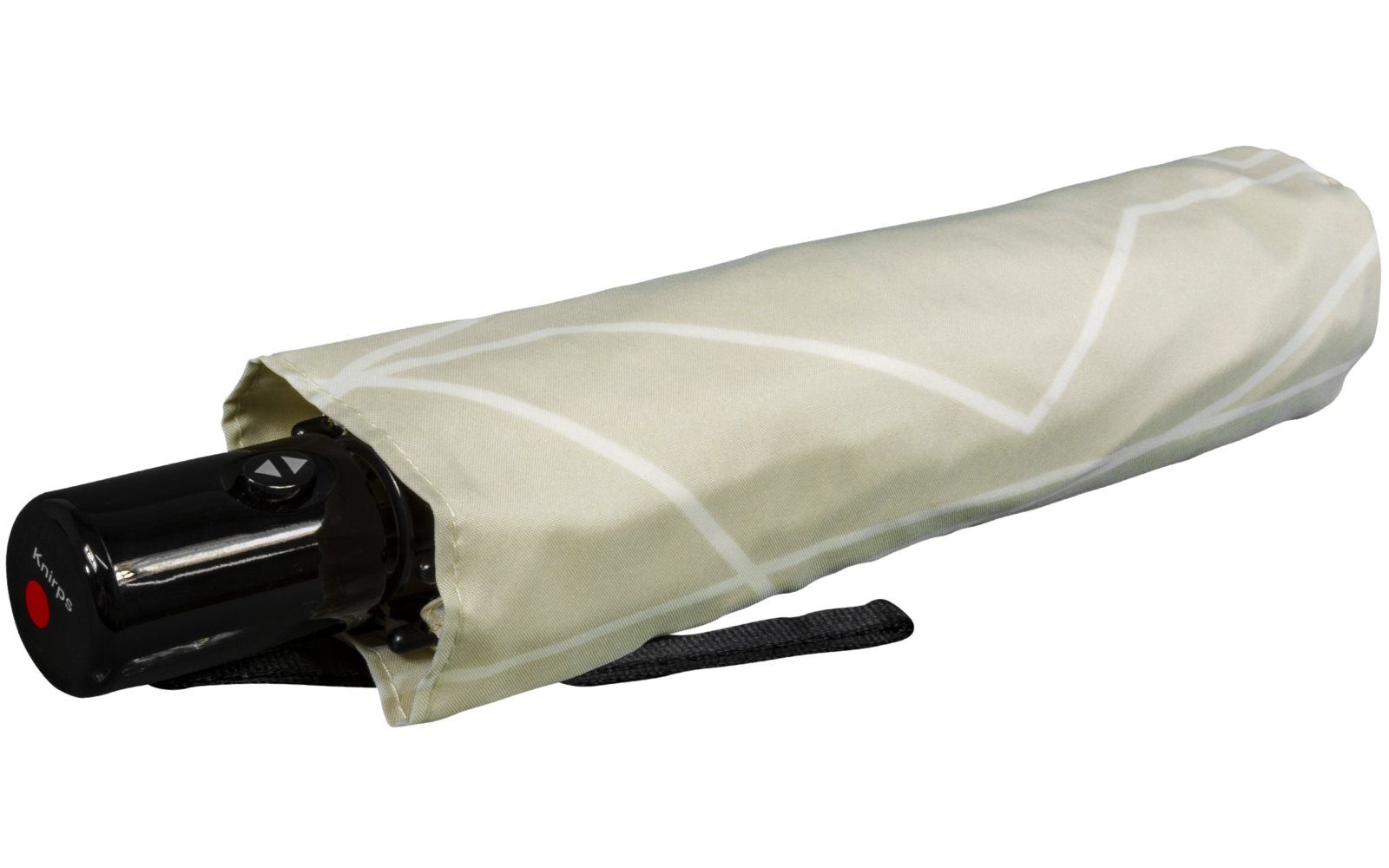 Schirm Linien UV-Schutz - mit beige mit kompakter Auf-Zu-Automatik, Taschenregenschirm leichter, stone River Knirps®