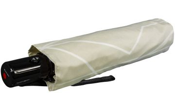 Knirps® Taschenregenschirm leichter, kompakter Schirm mit Auf-Zu-Automatik, mit UV-Schutz - Linien River stone