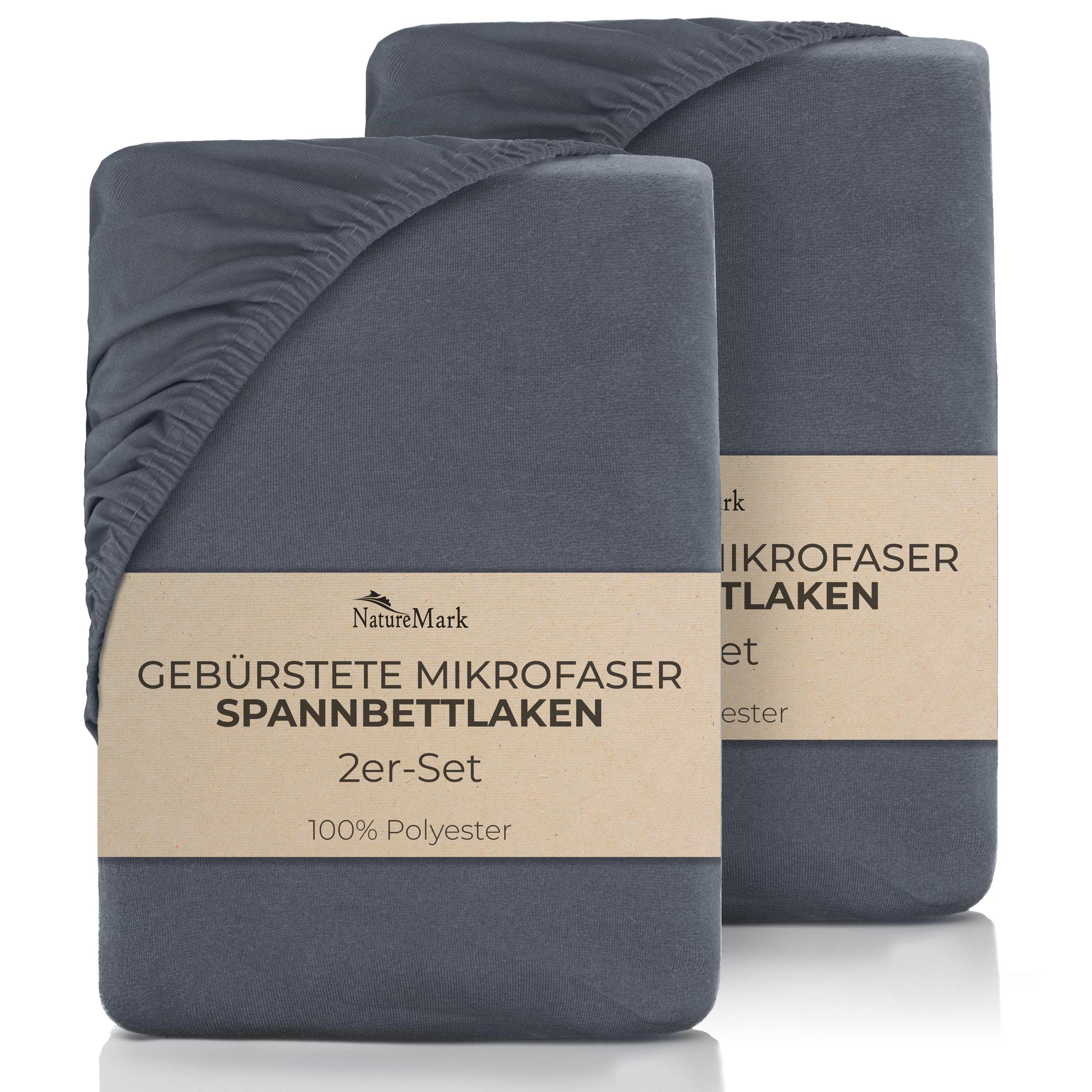NatureMark Spannbettlaken gebürstete Mikrofaser Spannbettlaken 2er-Pack, Po günstig online kaufen