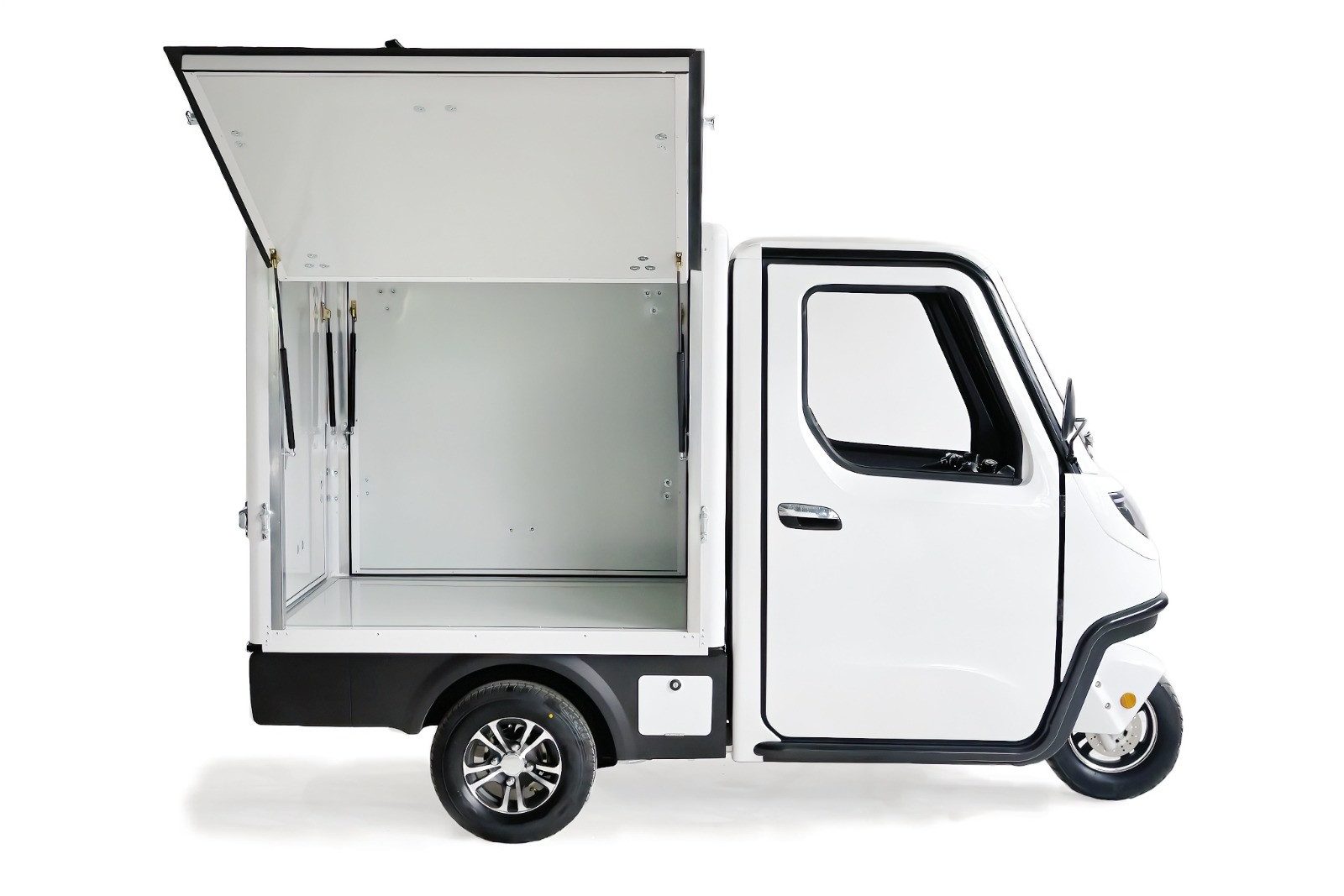 Urban Hopper E-Motorroller Urban Hopper Cargo Plus Lastendreirad mit Koffer Mini-LKW LifePo4, 3000 W, 25 km/h, Lithium Eisen-Phosphat LifePo4 72V 70Ah 3kW Motor ca 100km 3-Türen COC