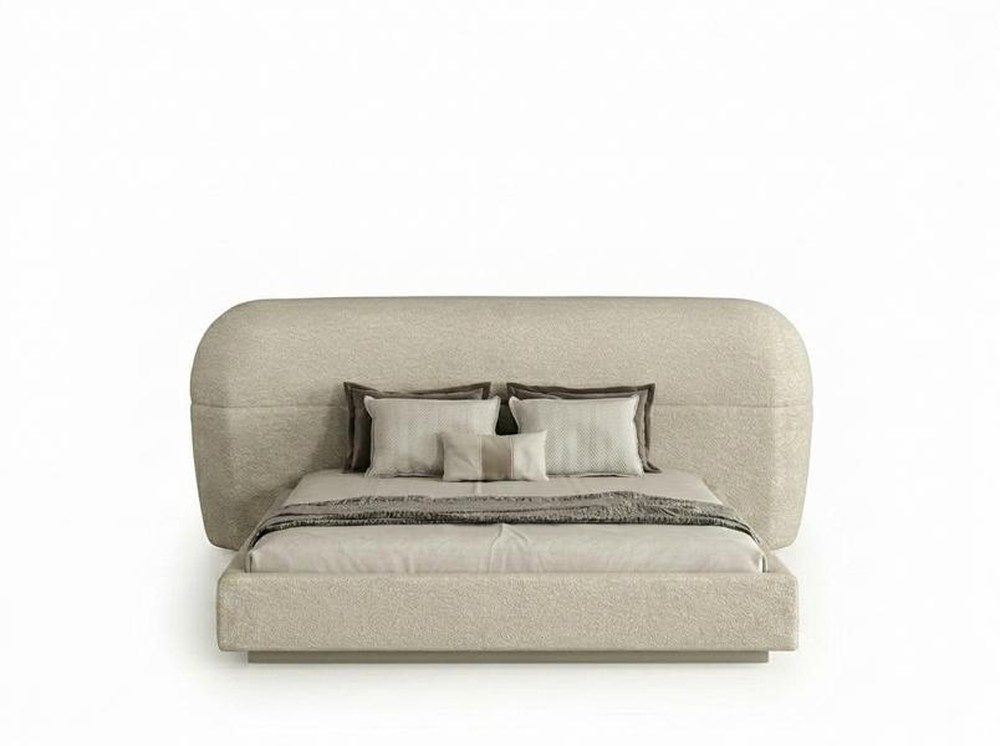 JVmoebel Polsterbett Modernes Polsterbett Beige Doppelbett Schlafzimmer Design Kopfteil (1-tlg., 1-tlg)
