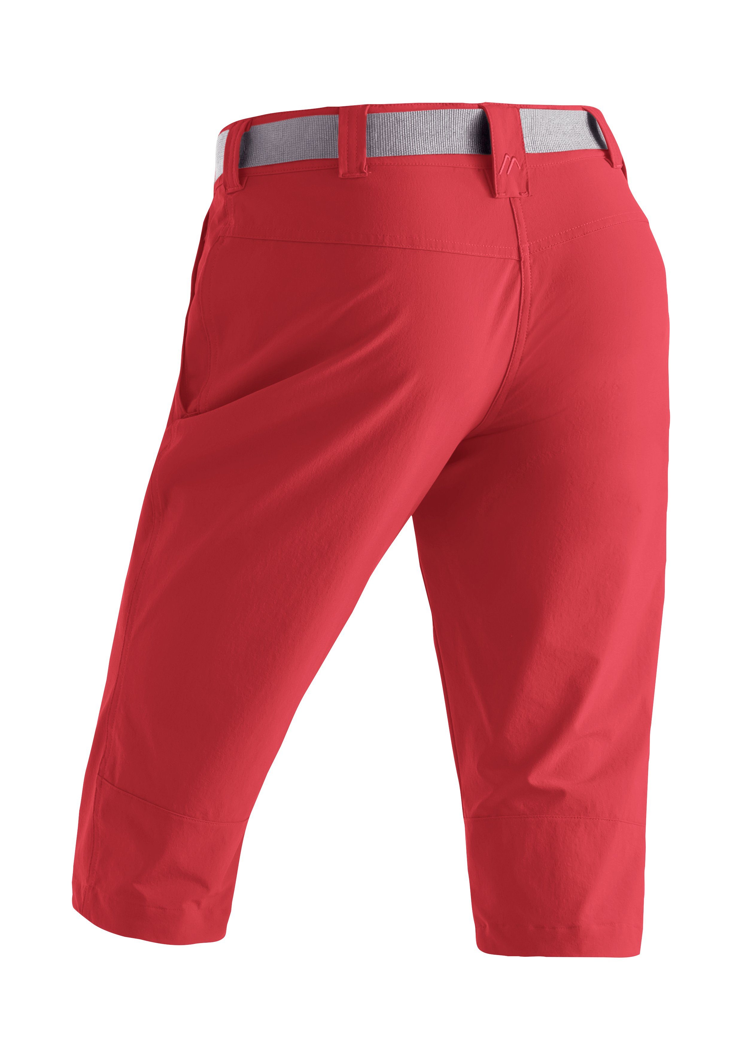 Maier hellrot slim Wanderhose, Inara Caprihose 3/4 atmungsaktive Outdoor-Hose Damen Sports