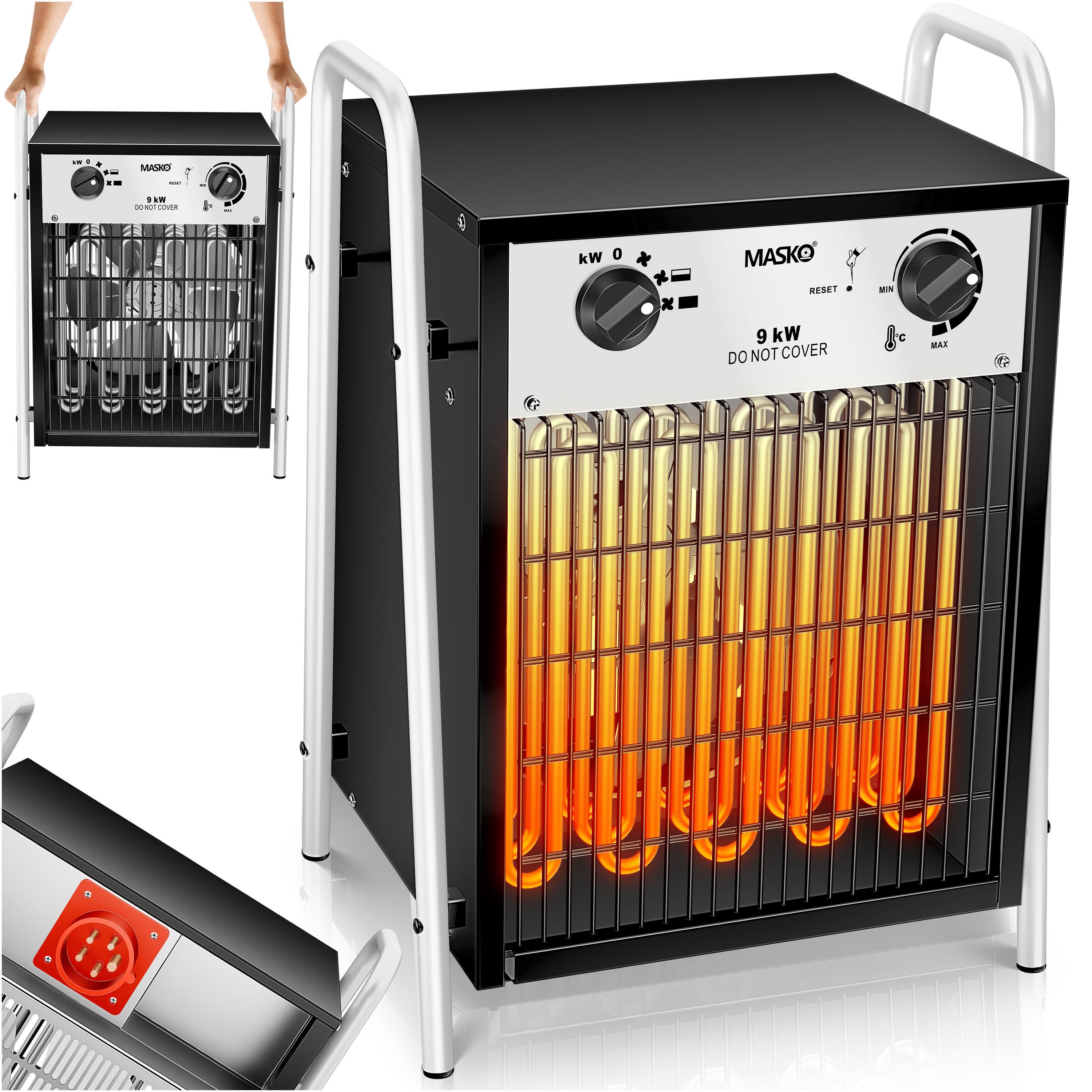 MASKO Heizgerät, 9000 W, Elektroheizer Heizlüfter Bauheizer mit integrierte günstig online kaufen