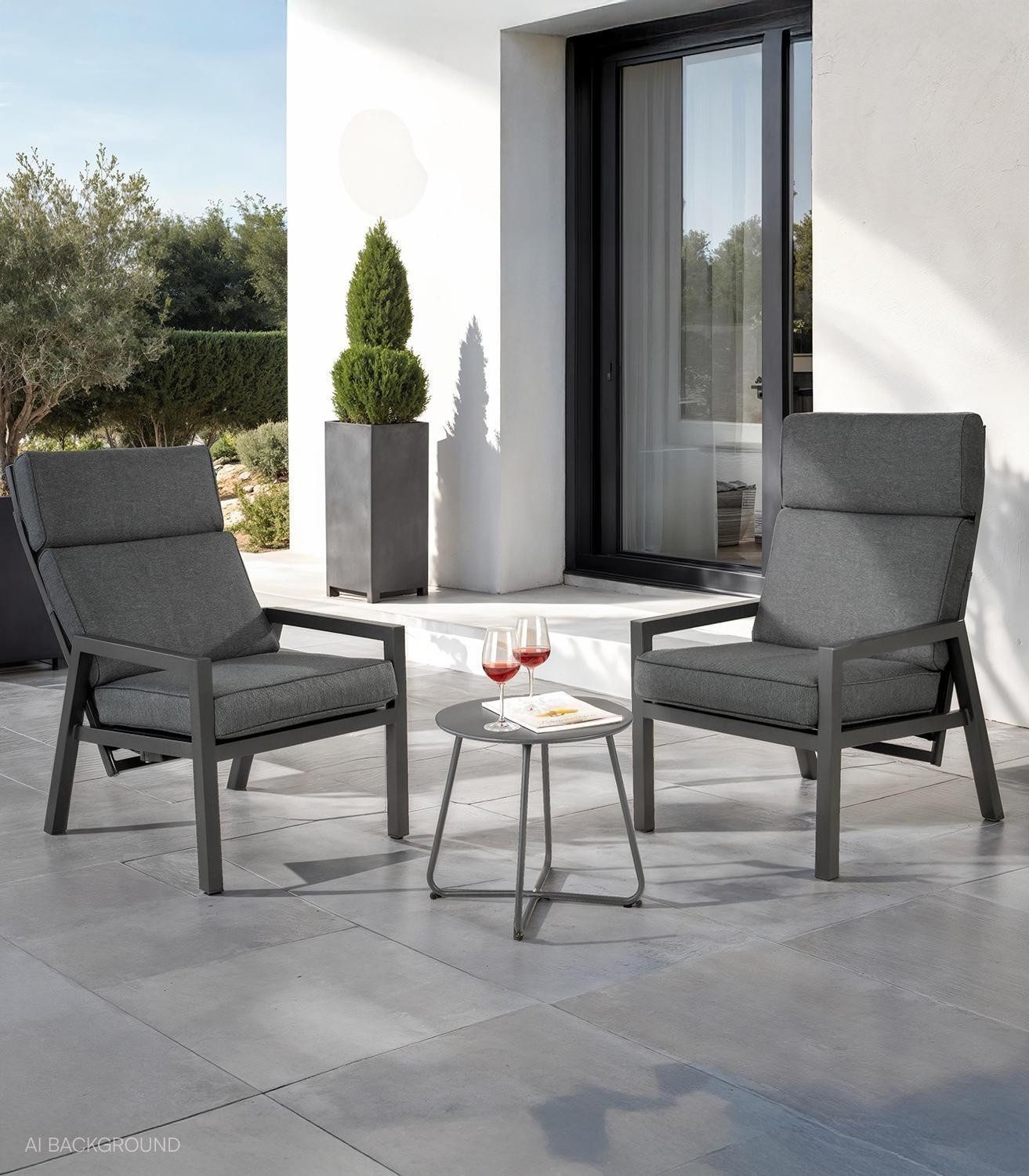 Gartensessel CAMPO, Aluminium, Textilen, Anthrazit, B günstig online kaufen