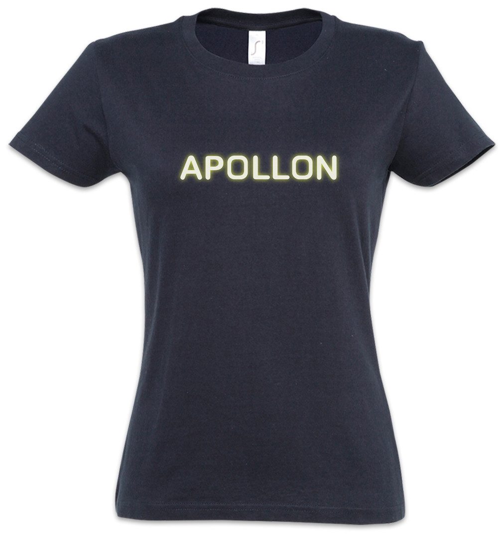 Print-Shirt Apollon Logo Damen T-Shirt Danish The Biotech Company Rain Symbol