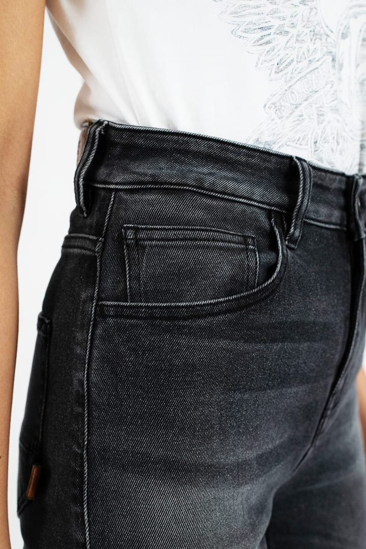 Rokker Motorradhose Tech High Waist Damen Motorrad Jeans