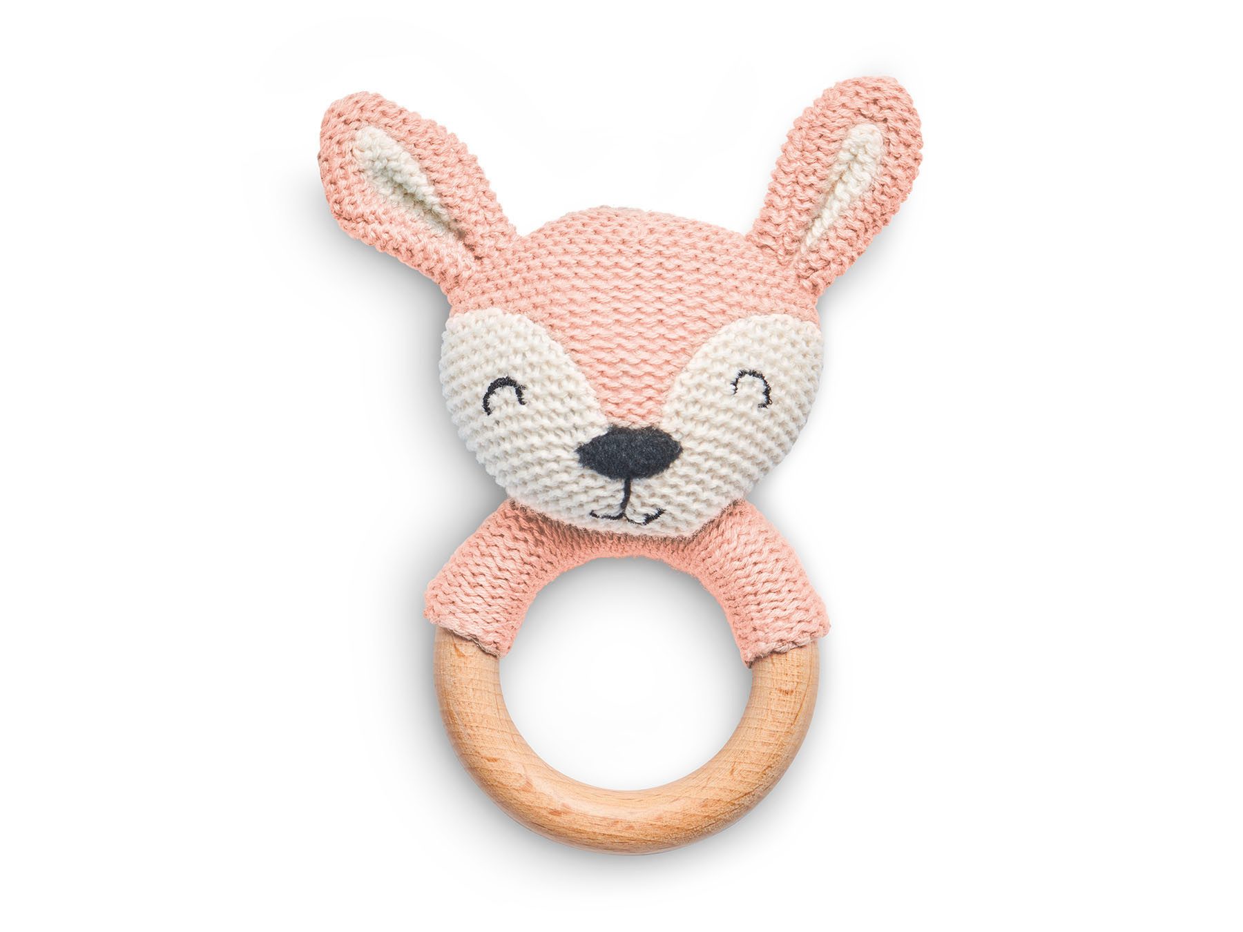 Jollein Rasselring Jollein Beißring Deer Reh Pale Pink