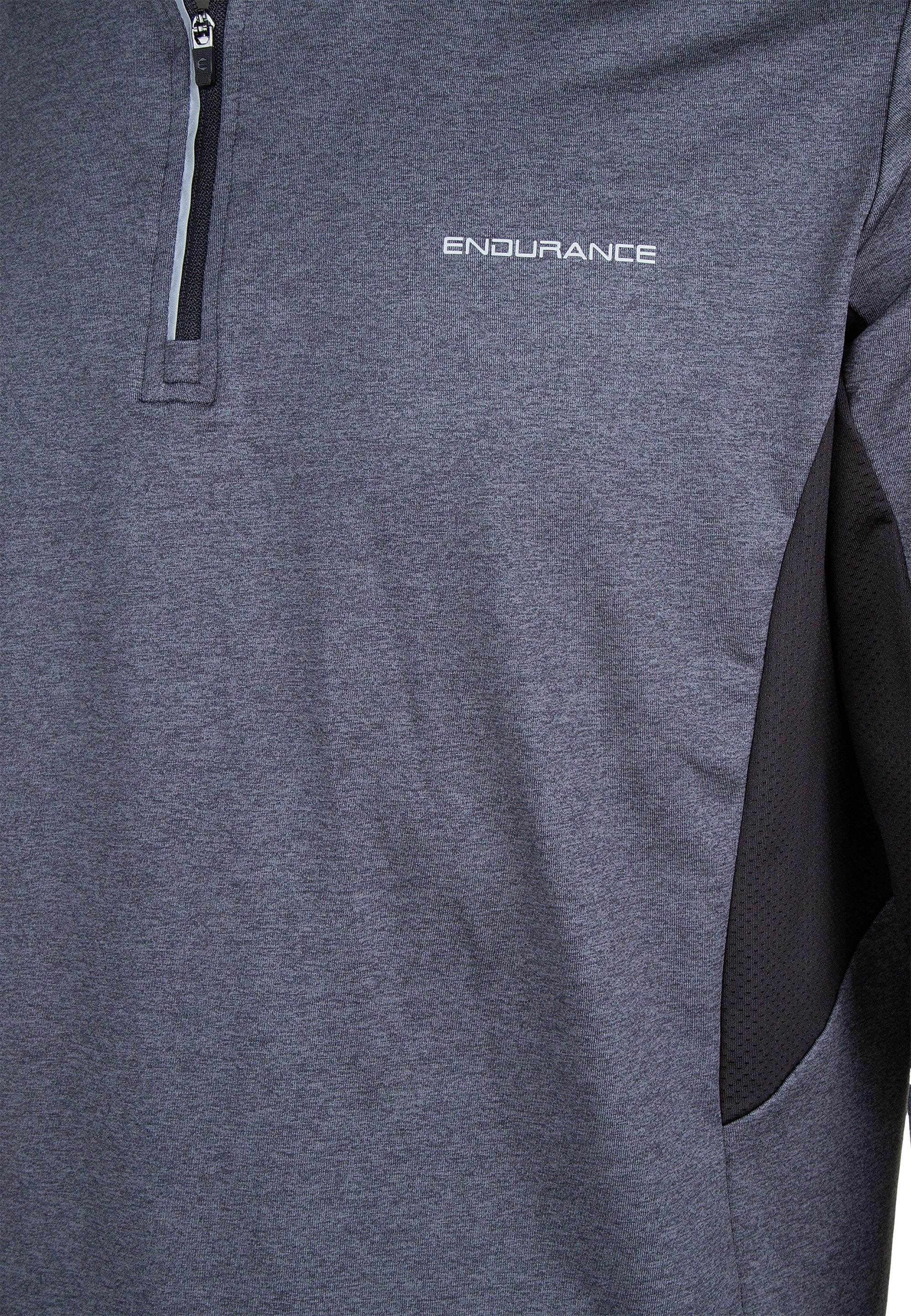 ENDURANCE Langarmshirt LANBARK (1-tlg) dunkelgrau-schwarz hochwertiger mit Sportausstattung