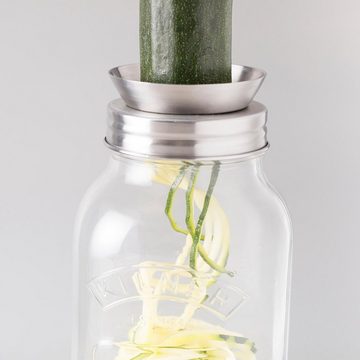 KILNER Spiralschneider (Kilner-Glas mit Spiraliser-Aufsatz), 1 Liter