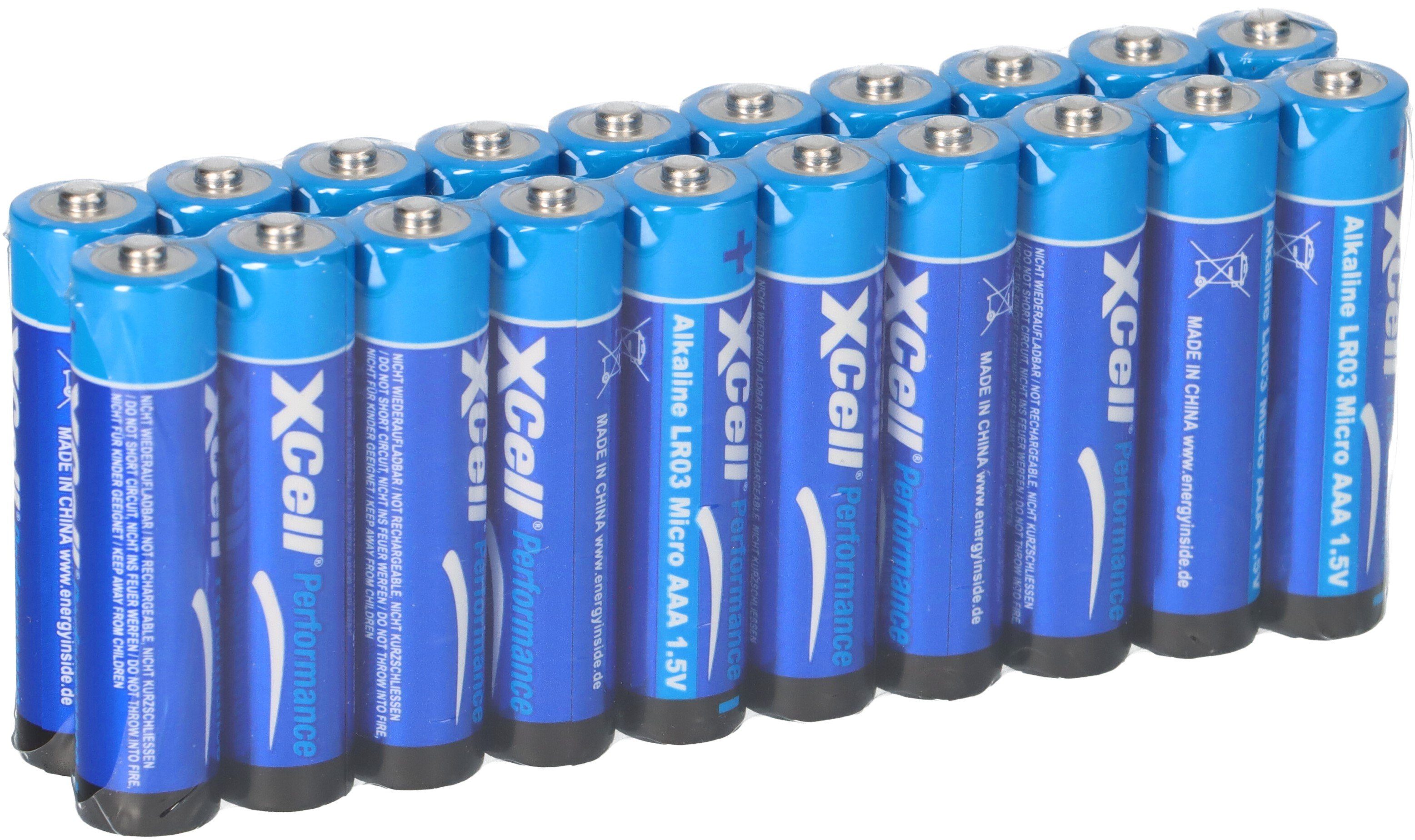 XCell 20x XCell AAA Micro Super Alkaline 1,5V Batterie Batterie