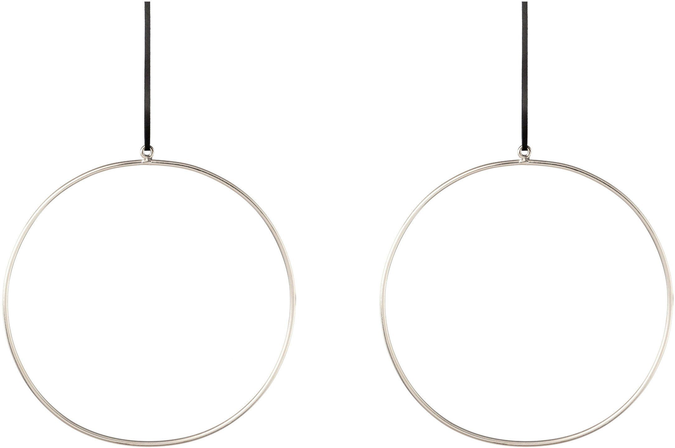 Creativ deco Dekohänger (2 St), Metallring mit hochwertigem Lederband, Ø 30 cm