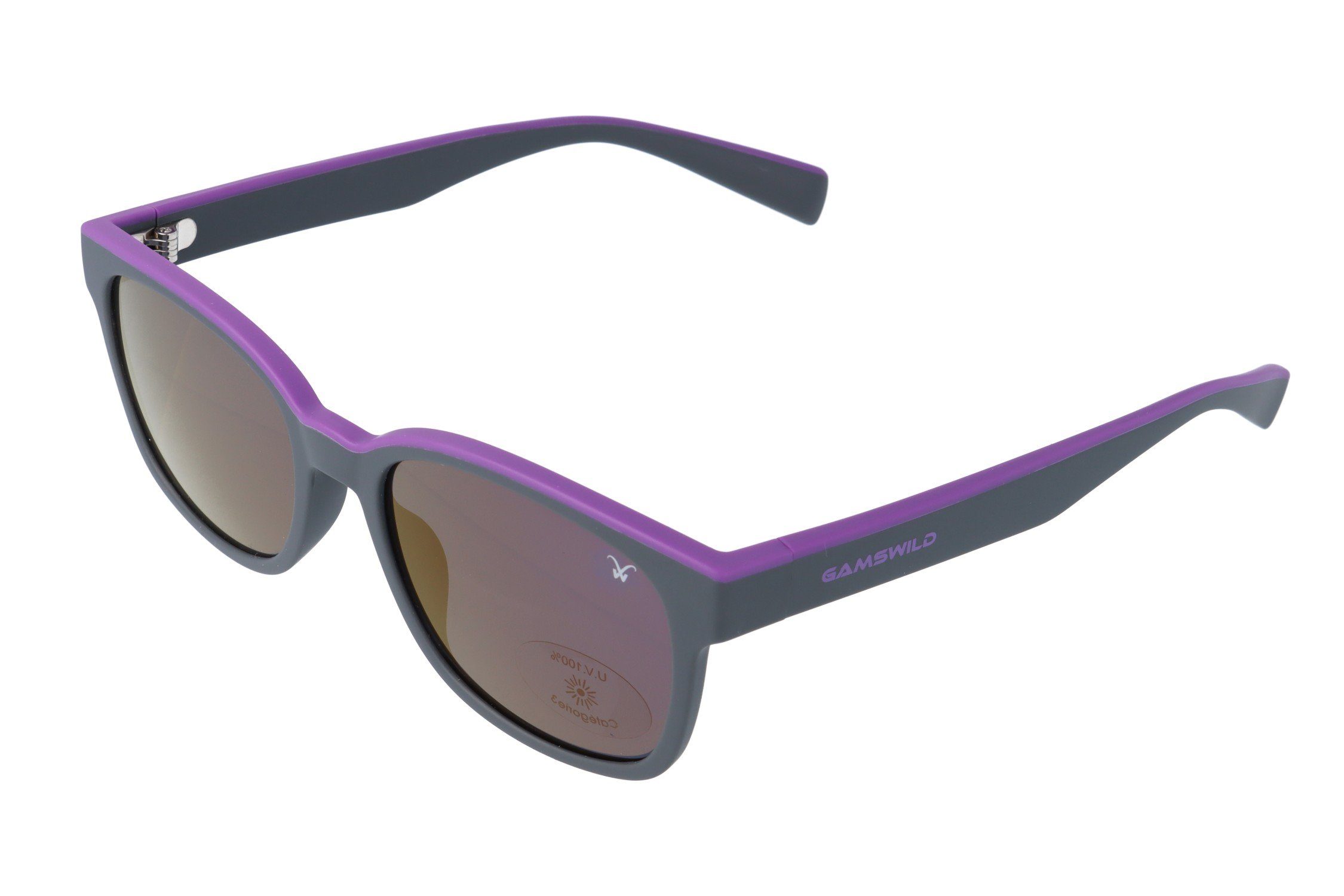 Gamswild Sonnenbrille UV400 GAMSSTYLE Modebrille zweifrabig Damen Herren Unisex Modell WM7332 in lila, grün, grau