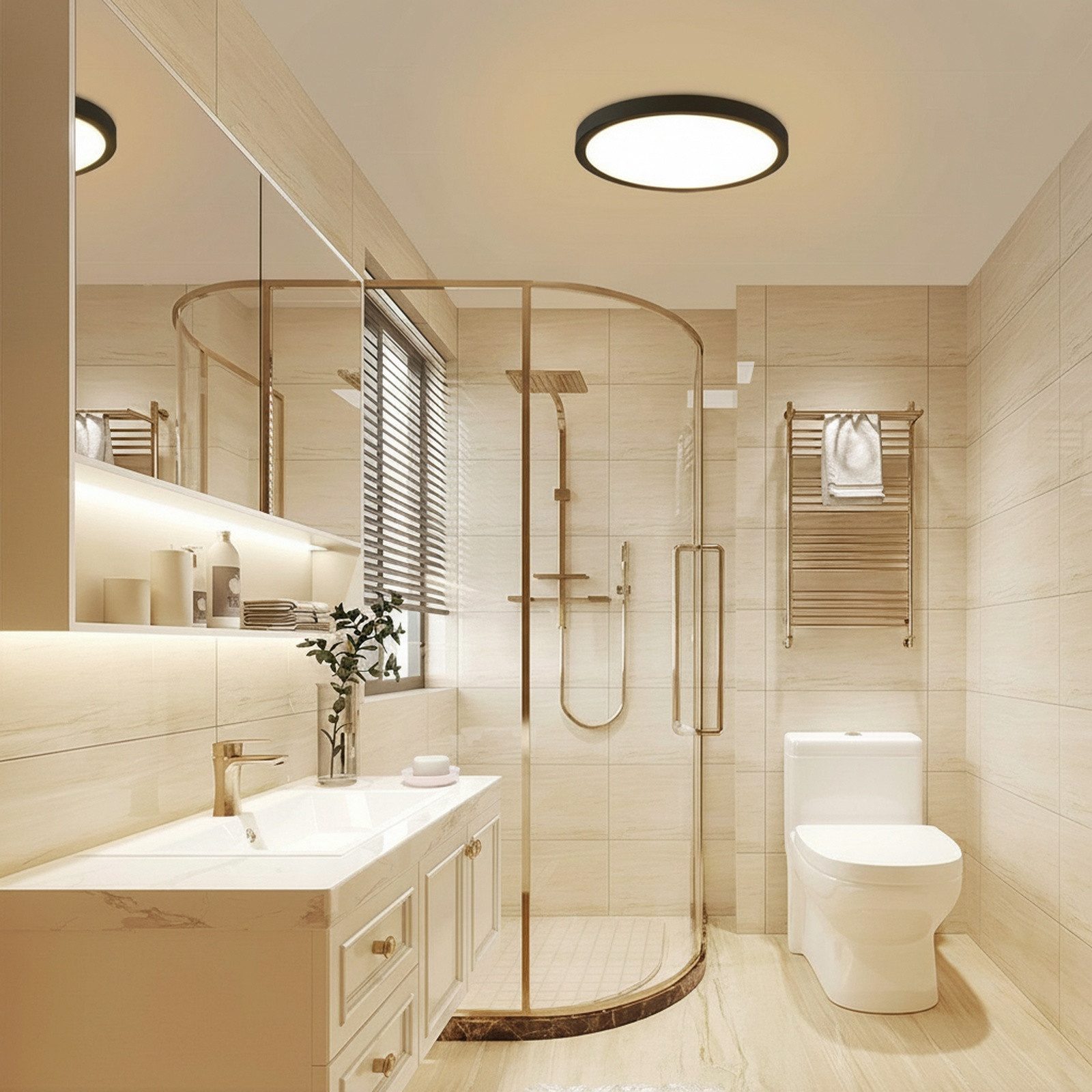 Nettlife LED Deckenleuchte 15W Badlampe Warmweiß Flach Ø22cm, Energie spare günstig online kaufen