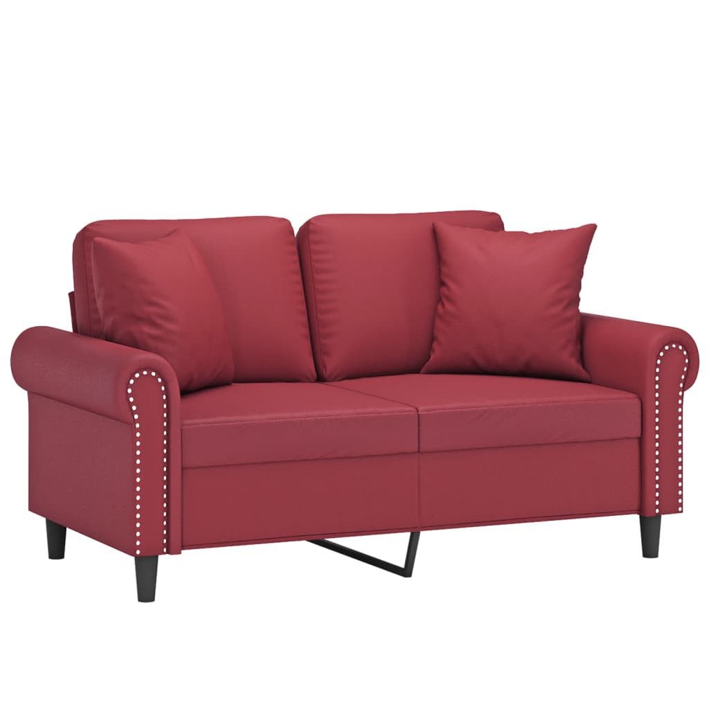 vidaXL Sofa 2-Sitzer-Sofa mit Zierkissen Weinrot günstig online kaufen