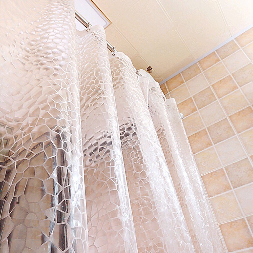 Sunicol Duschvorhang 3D, Wasserwürfel, Transparent, Wasserdicht,EVA,mit  Haken, Badezimmer Breite 80 cm (1-tlg), Höhe 180/200cm