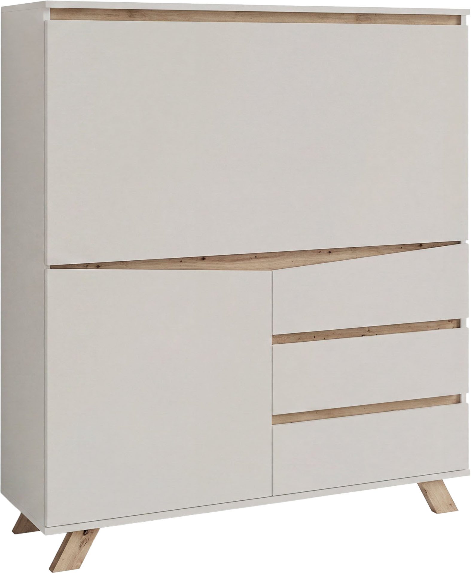 byLIVING Sekretär VALENTIN (1 St), Kaschmir / Artisan Eiche (Eiche-Optik), Klapptür, Stauraum, B: 120 cm