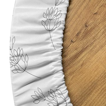 Abakuhaus Tischdecke Rundum-elastische Stofftischdecke, Natur Bleistift gezeichnete wie Blumen