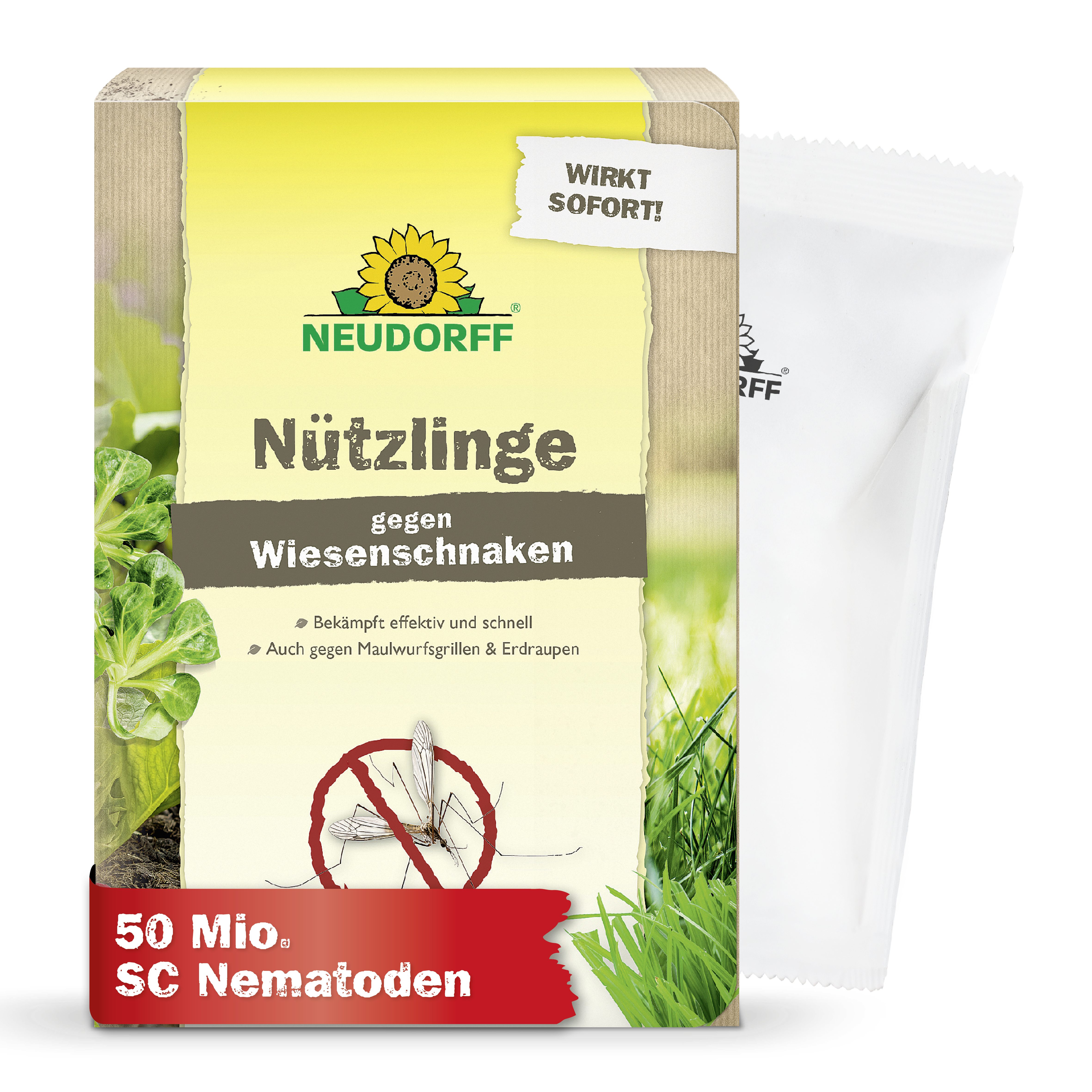 Neudorff Nematoden Nützlinge gegen Wiesenschnaken, Maulwurfsgrillen und Erdraupen, 10 Mio. SC-Nematoden gegen bodenlebende Schädlingslarven
