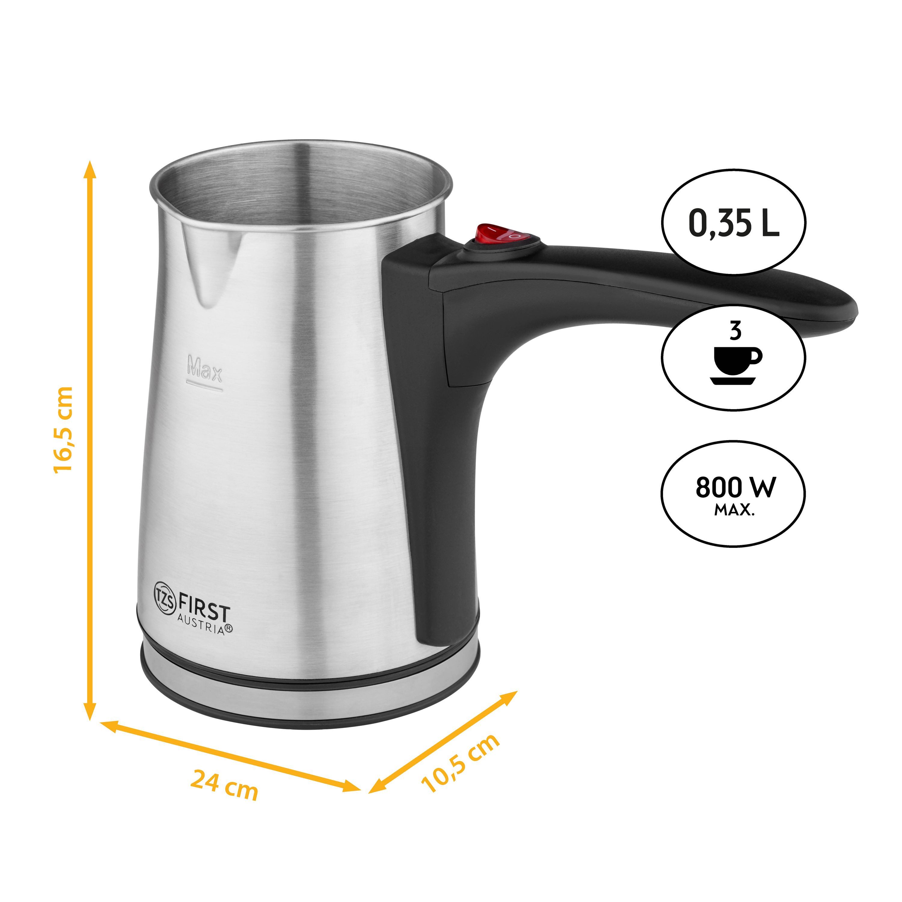 TZS FIRST AUSTRIA Kaffeebereiter, Edelstahl, mit rutschfestem Griff geeignet für Zuhause, Büro, Reisen