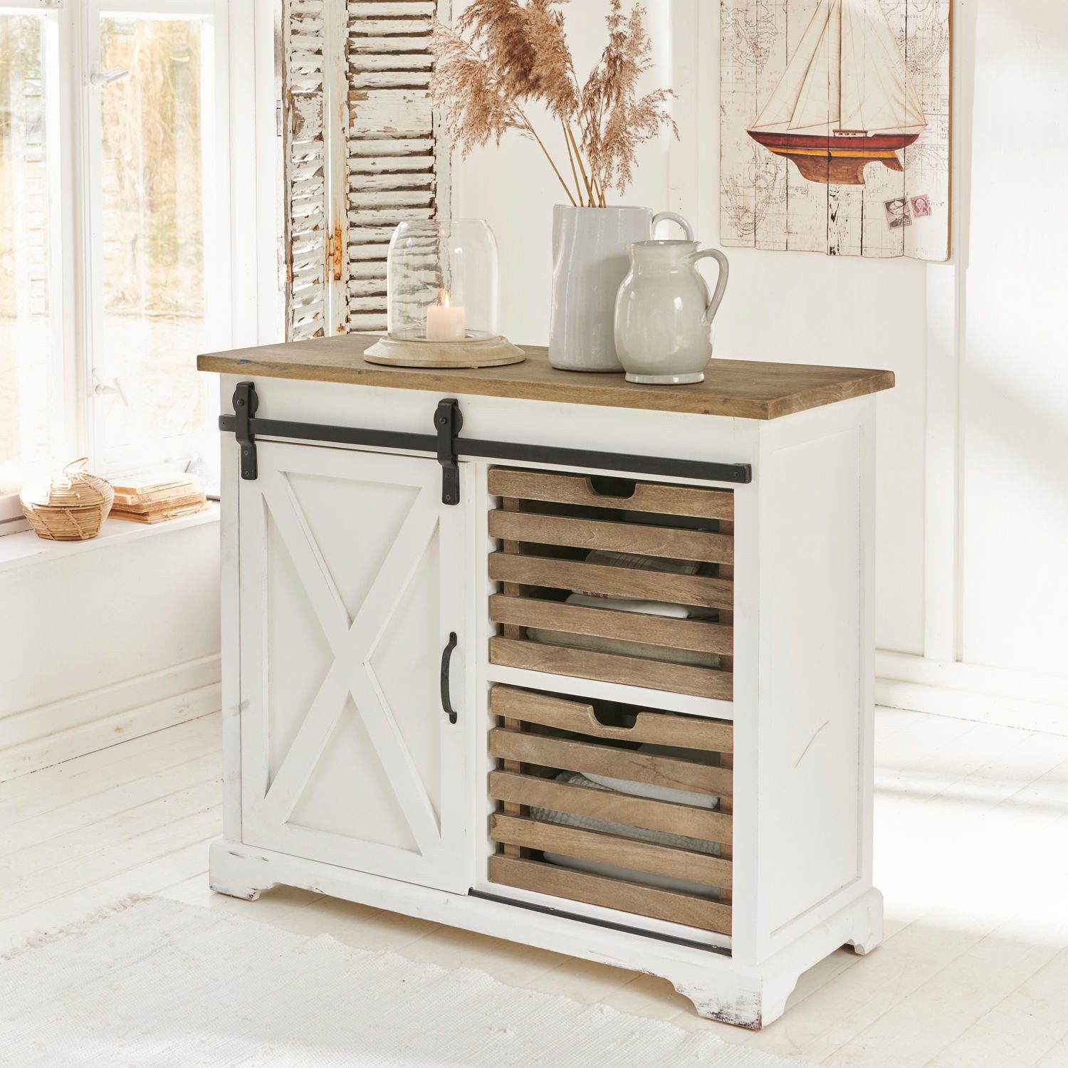 Mirabeau Kommode Kommode Bastid weiß/braun