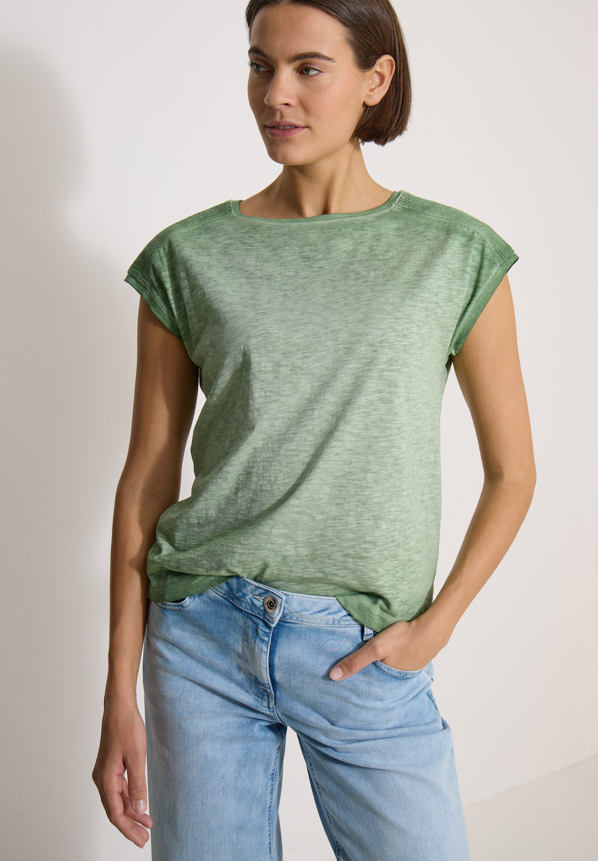 CECIL T-Shirt aus Jersey in Unifarbe