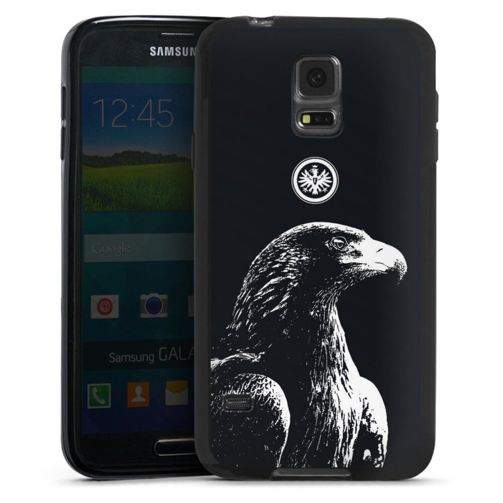 DeinDesign Handyhülle Eintracht Frankfurt Offizielles Lizenzprodukt Attila SGE Attila, Samsung Galaxy S5 Silikon Hülle Bumper Case Handy Schutzhülle