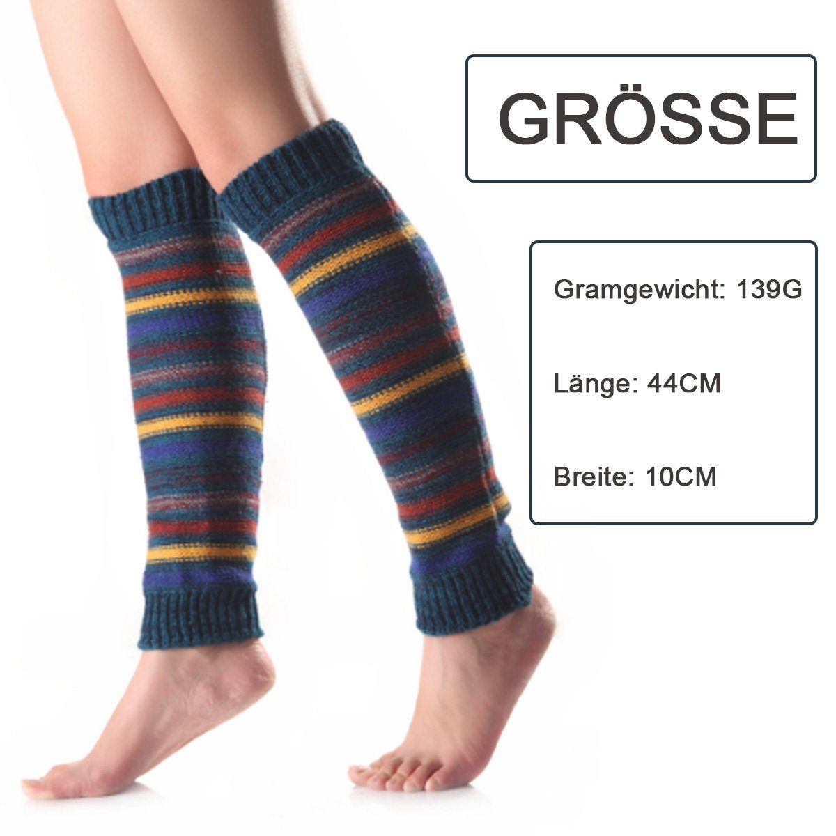 Warmers Stil,Winter Blau Damen Beinstulpen Jormftte Beinwärmer,Böhmischer Abdeckung Socken