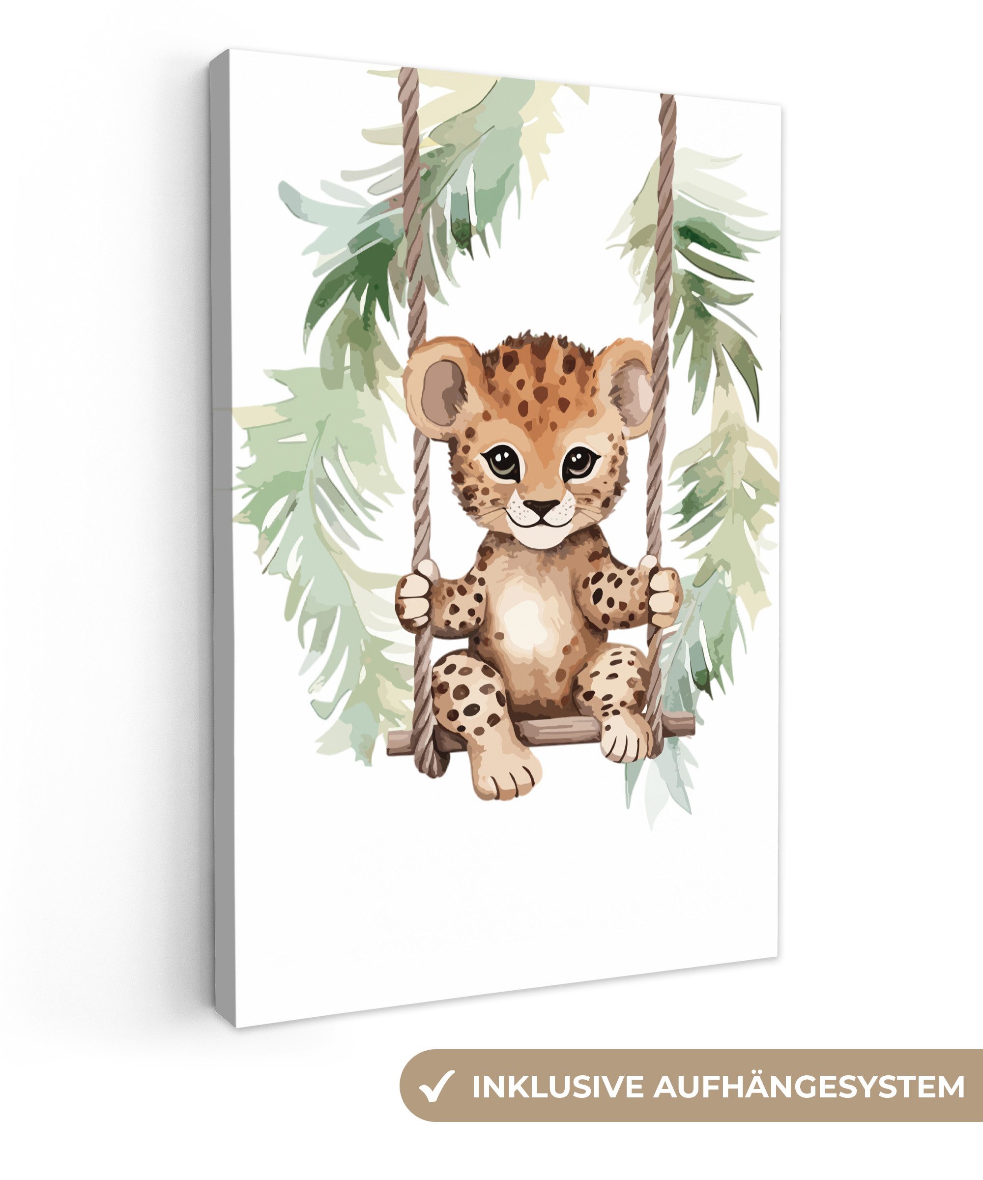 OneMillionCanvasses® Leinwandbild Leopard - Tier - günstig online kaufen