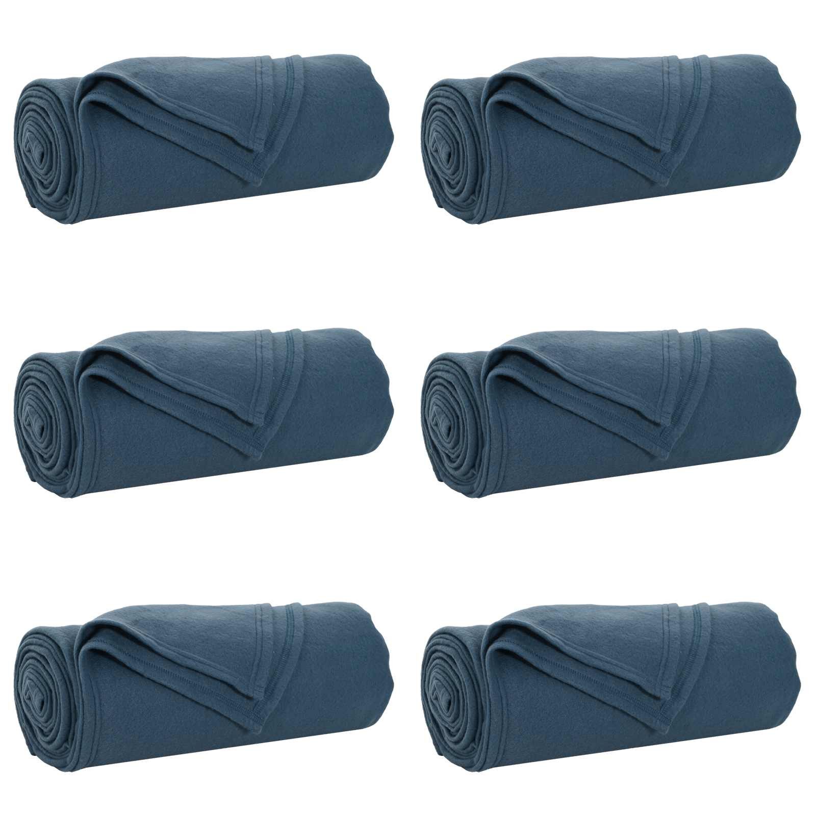 vidaXL Bettüberwurf Wohndecken 6 stk. Marineblau 200 x 150 cm 2.52 kg Fleece