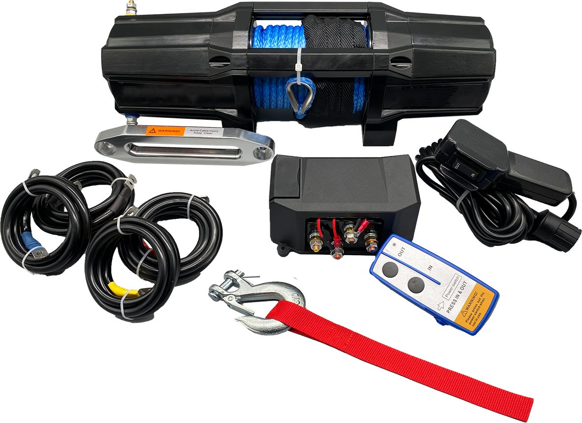 Berger & Schröter Seilwinde Profi-Seilwinde 12 V, 2727 kg, 2,57 kW, Stahlseil oder Synthetikseil