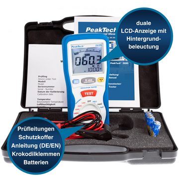PeakTech Spannungsprüfer PeakTech P 2695: Isolationsmessgerät ~ 4.000 Counts 1000V / 4000 MOhm, (1 St)