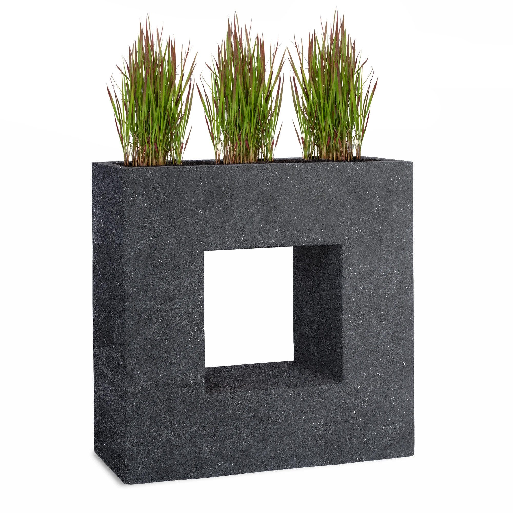 Pflanzwerk® Hochbeet Pflanzkübel VISTA Premium Blumenkübel aus Fiberglas mit Lotus-Effekt, Fiberglas - Handgefertigt - Rechteckig - Frostbeständig