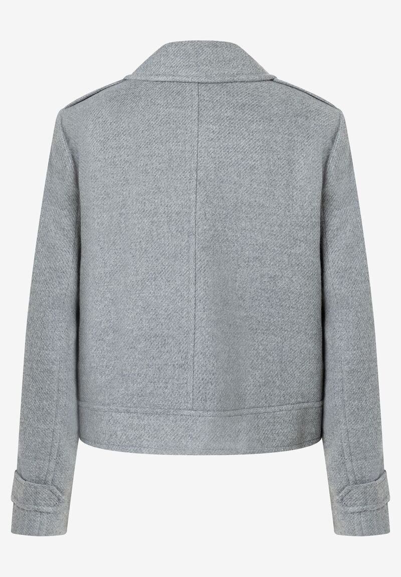 Blusenblazer kurze Jacke grau Herbst-Kollektion