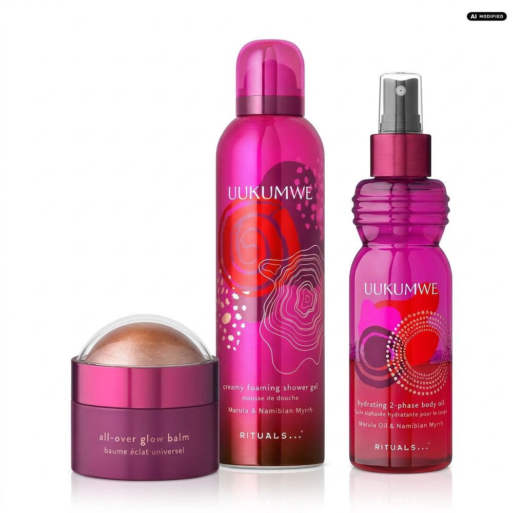 Rituals Duschgel Rituals Uukumwe Duschschaum Glow Balm Körperöl Set, Pflegendes Dusch- und Körperpflege-Ritual mit Glow-Effekt