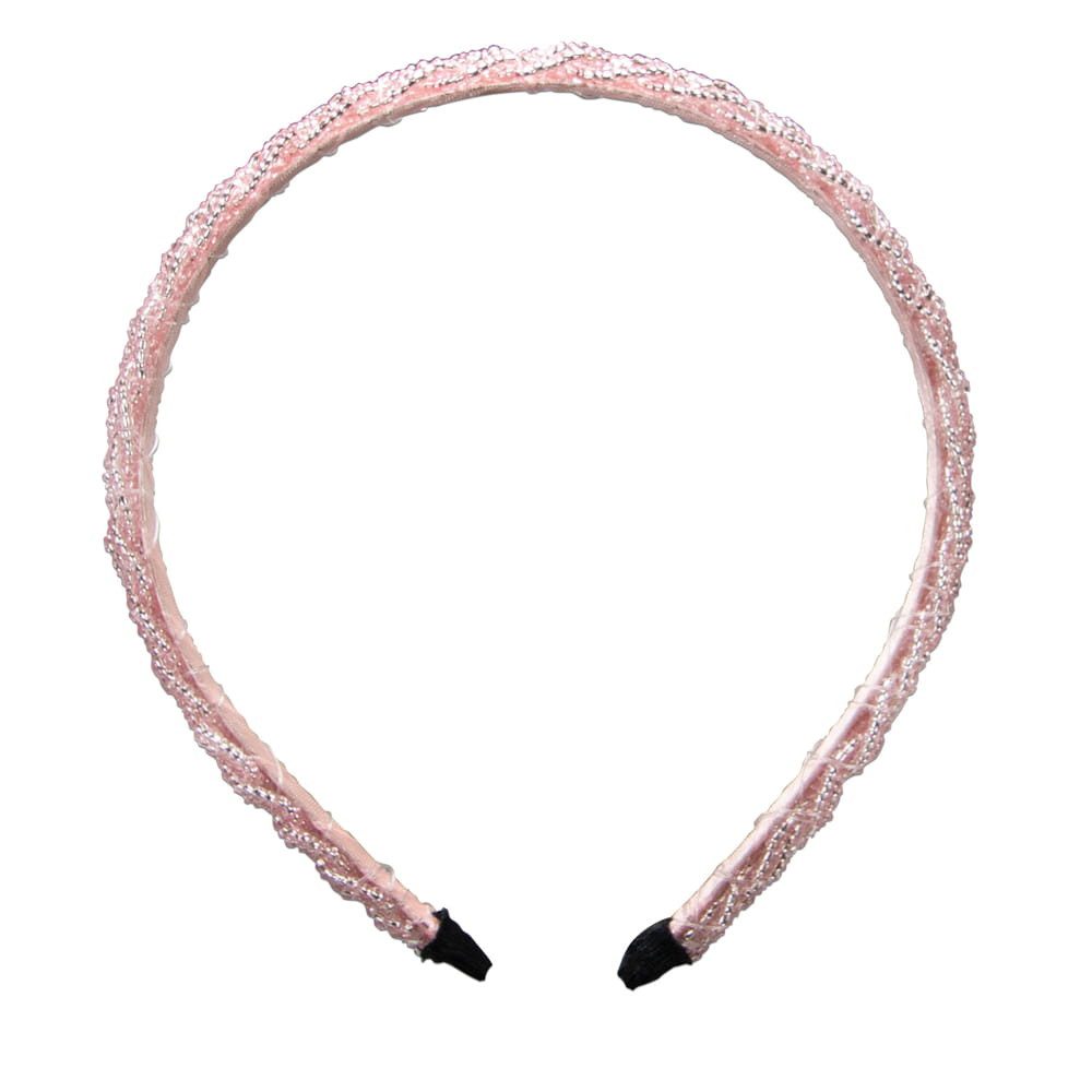 Alpenflüstern Haarreif Perlen-Haarreif Flechtoptik rosa-rose