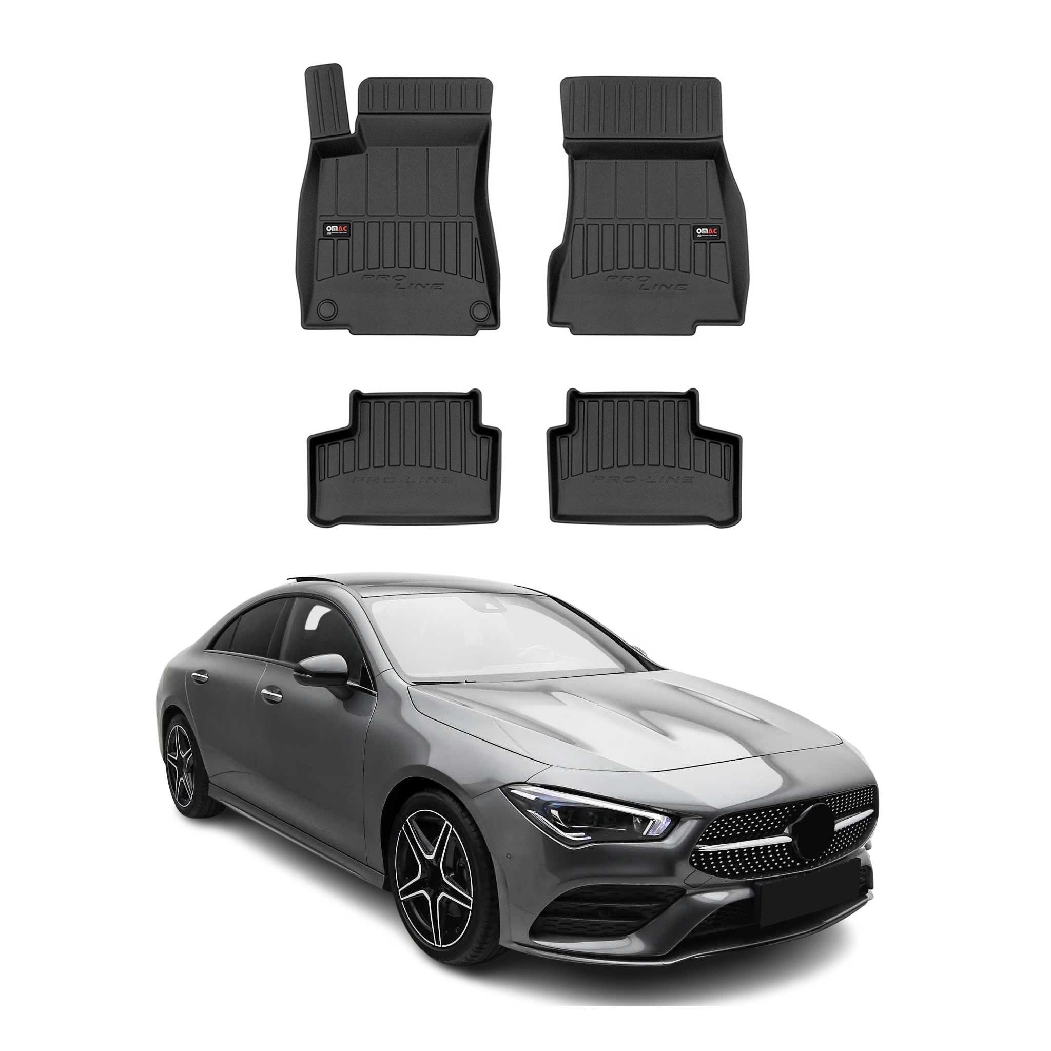 OMAC Auto-Fußmatten für Mercedes CLA C118 2019-2025 Schwarz 4 tlg TPE (4 St), für Mercedes CLA C118 2019-2025 Mercedes CLA C118 2019-2025, Antirutsch,Wasserfest,Einfache Installation