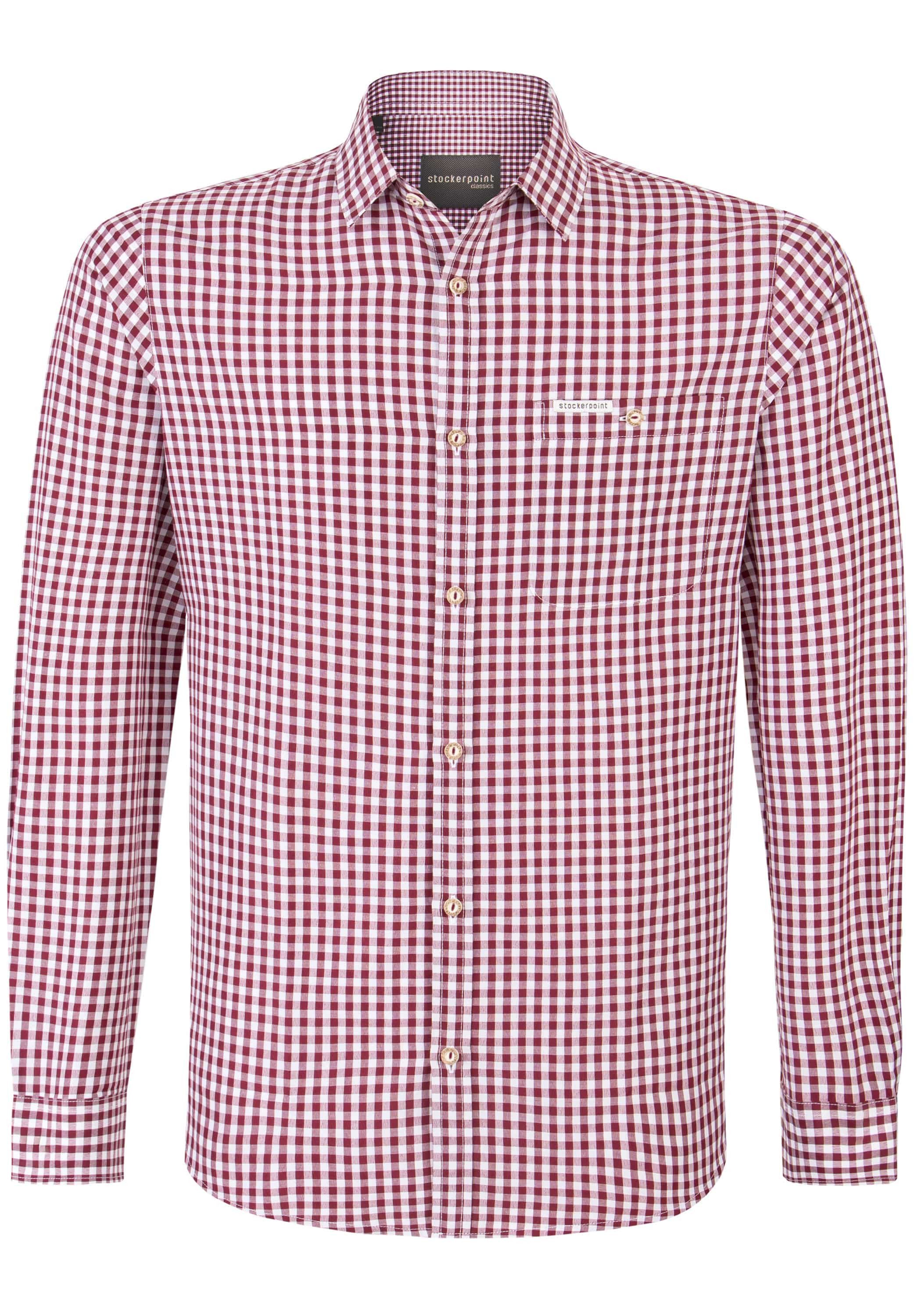 Original Stockerpoint GmbH Trachtenhemd Trachtenhemd Herren Bordeaux Comfort Fit Wiesn Kentkragen Trachtenmode (1-tlg)