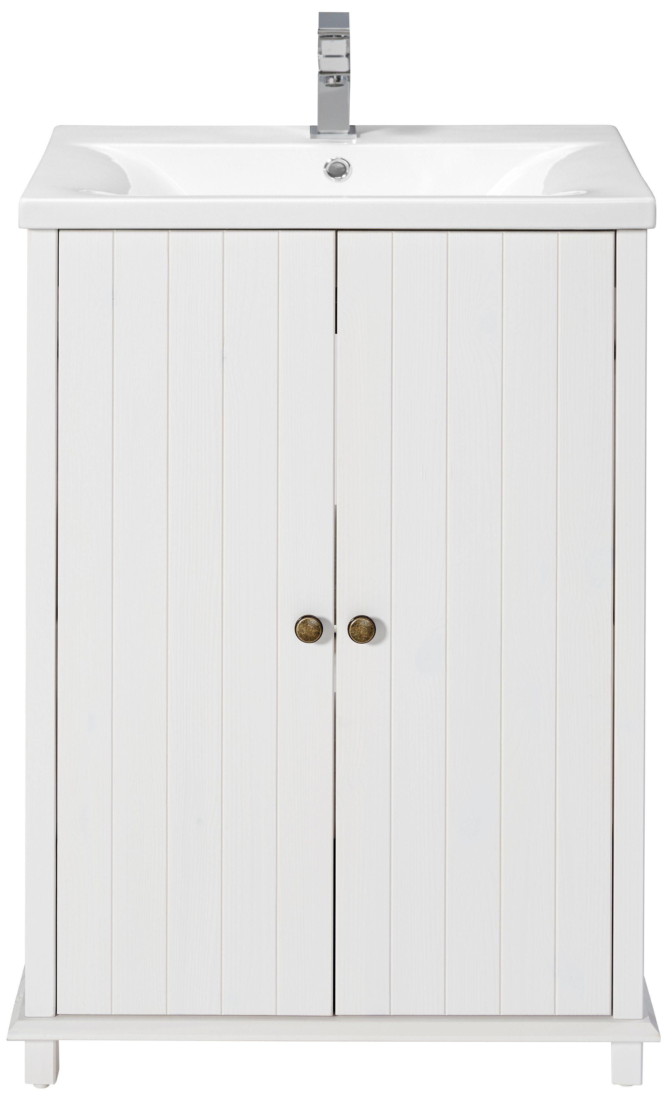 Home affaire Waschtisch Vili, Badmöbel aus massiver Kiefer, Breite 61cm, 2 Türen