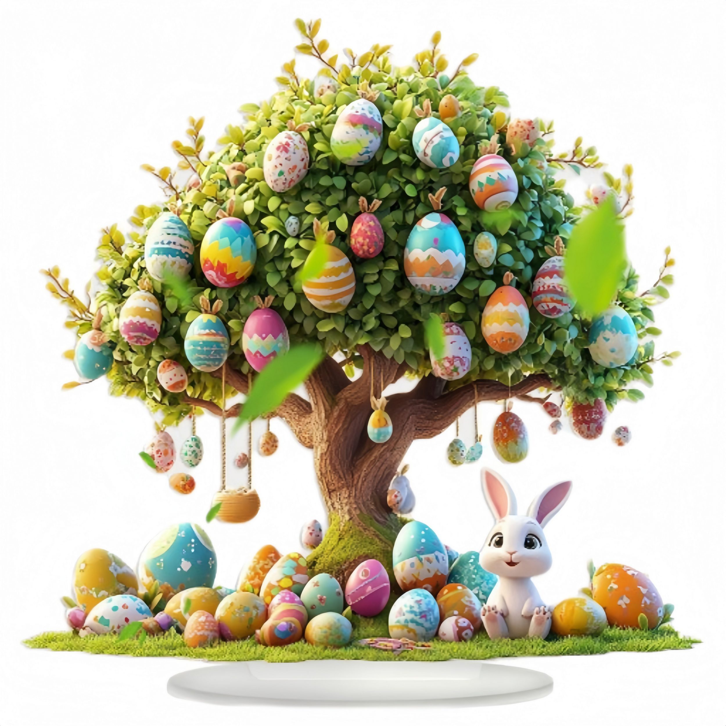 FOUORTUNATE-BEE Dekofigur Dekorative Osterhasen Deko aus Acryl mit, Tischdekoration für Zuhause, Oster Tischdeko für Wohnzimmer, Flur und Eingangsbereich