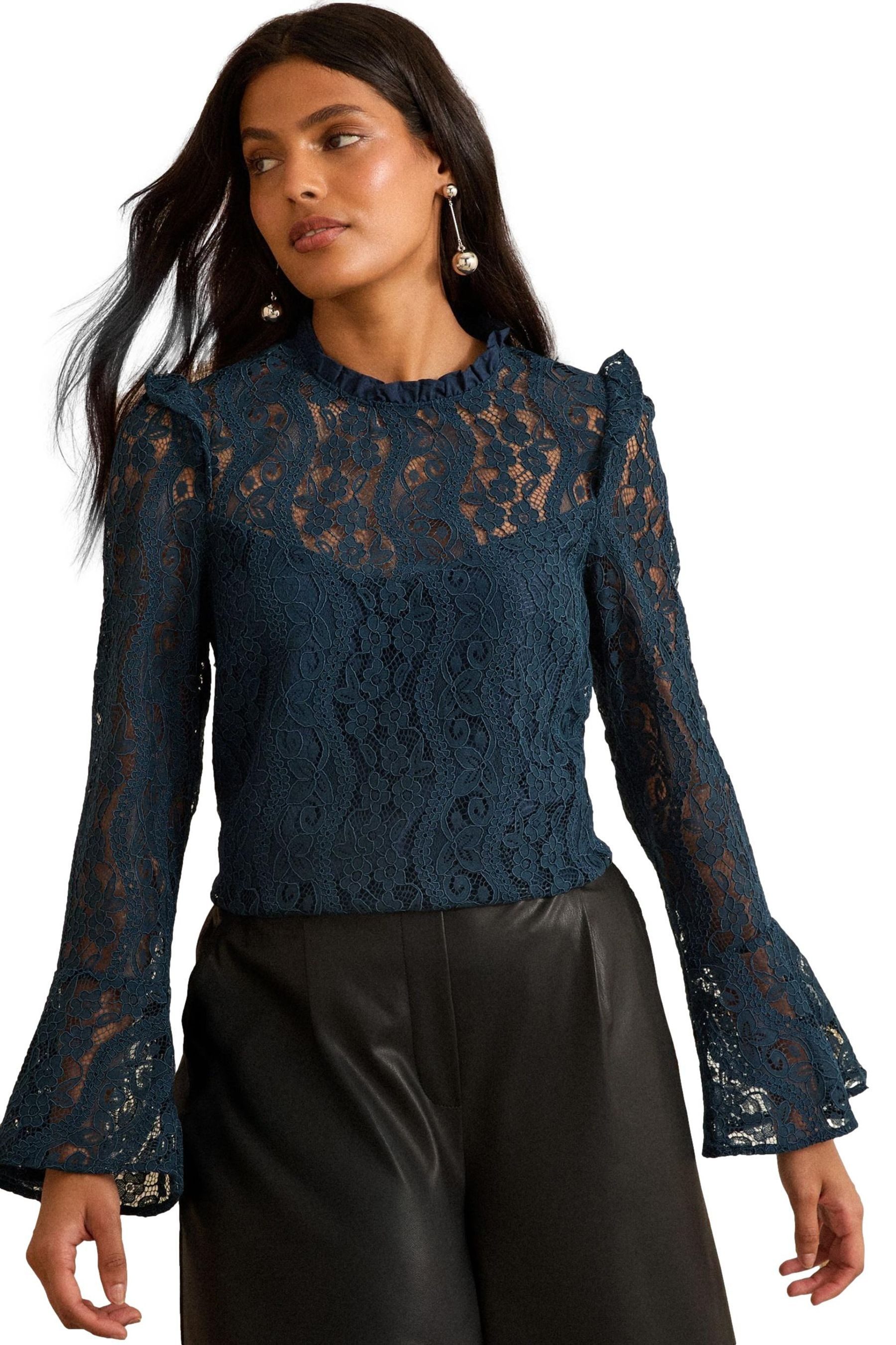 Love & Roses Spitzenbluse Love & Roses Spitzen-Bluse, Petite (1-tlg)