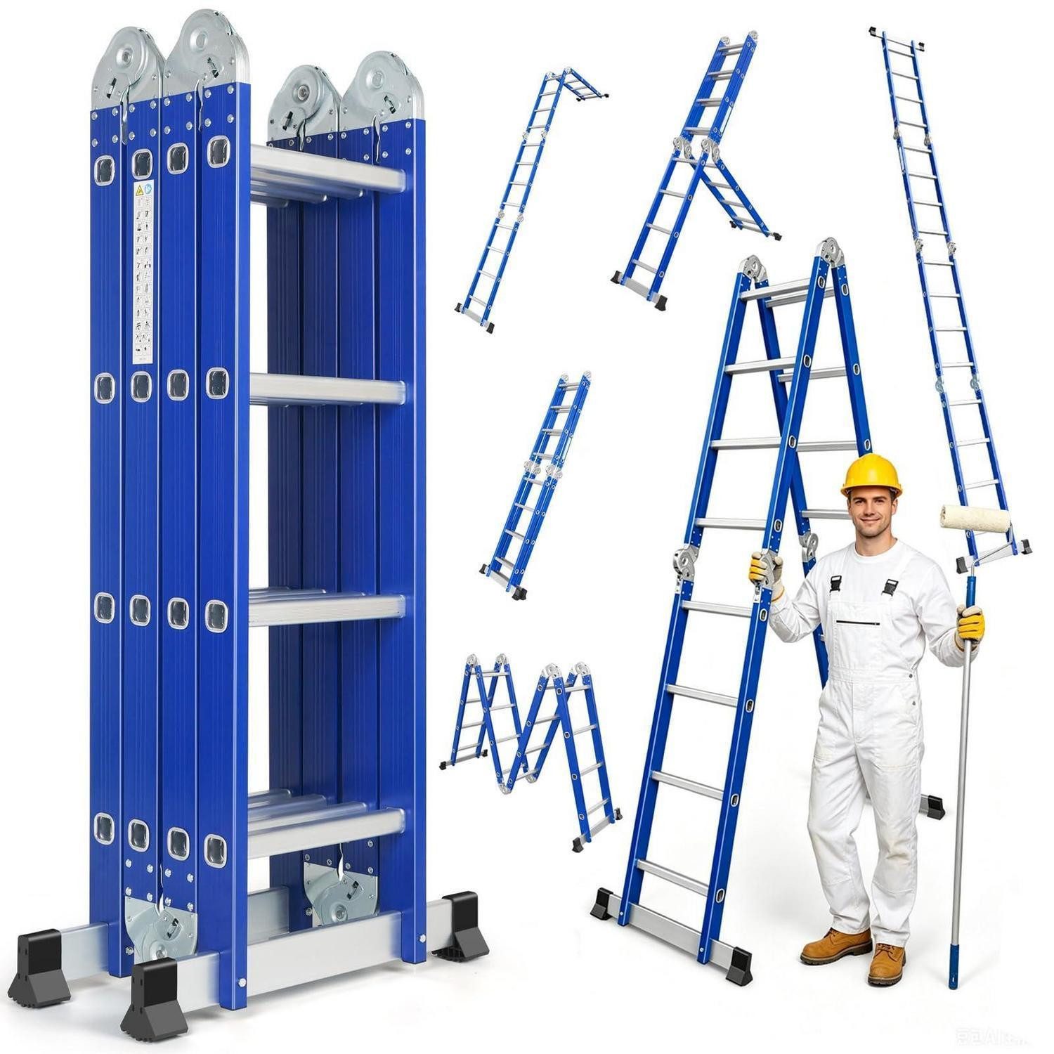 LuxusKollektion Vielzweckleiter Alu Multifunktionsleiter 6-in-1 464cm (1-St)