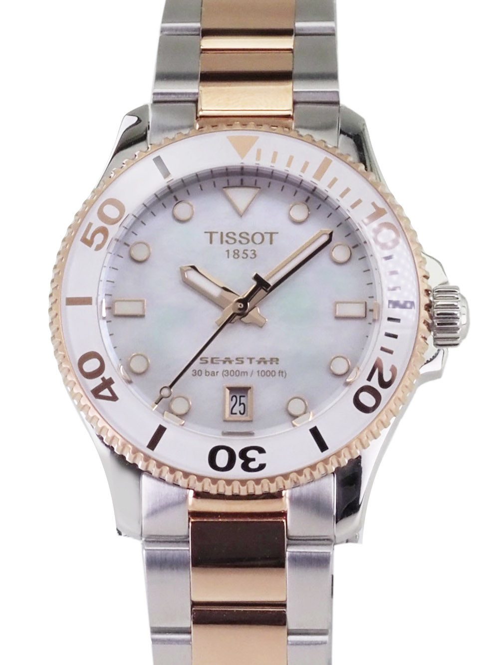 Tissot Schweizer Uhr Damen Uhr 36 mm Ø Seastar T1202102211100 30 ATM