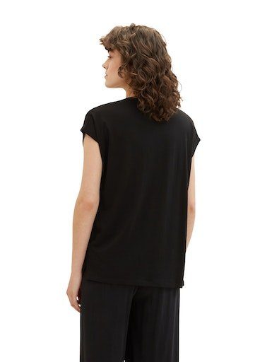 black T-Shirt deep TOM TAILOR