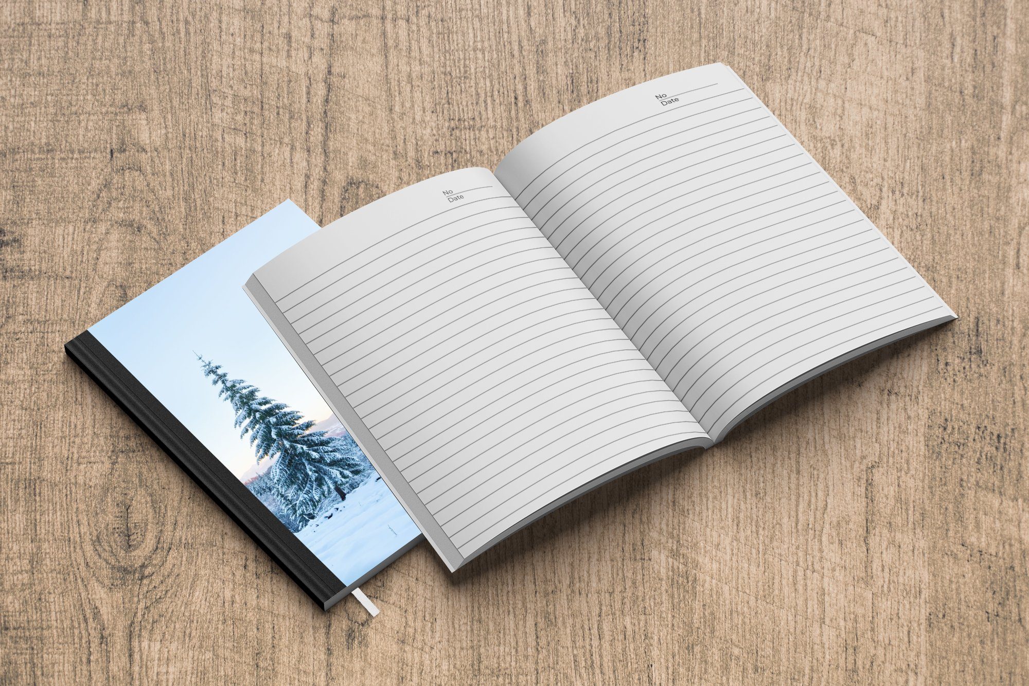 Merkzettel, Schnee Notizheft, MuchoWow Tagebuch, - - A5, Winter Journal, Notizbuch Bäume, Seiten, 98 Haushaltsbuch