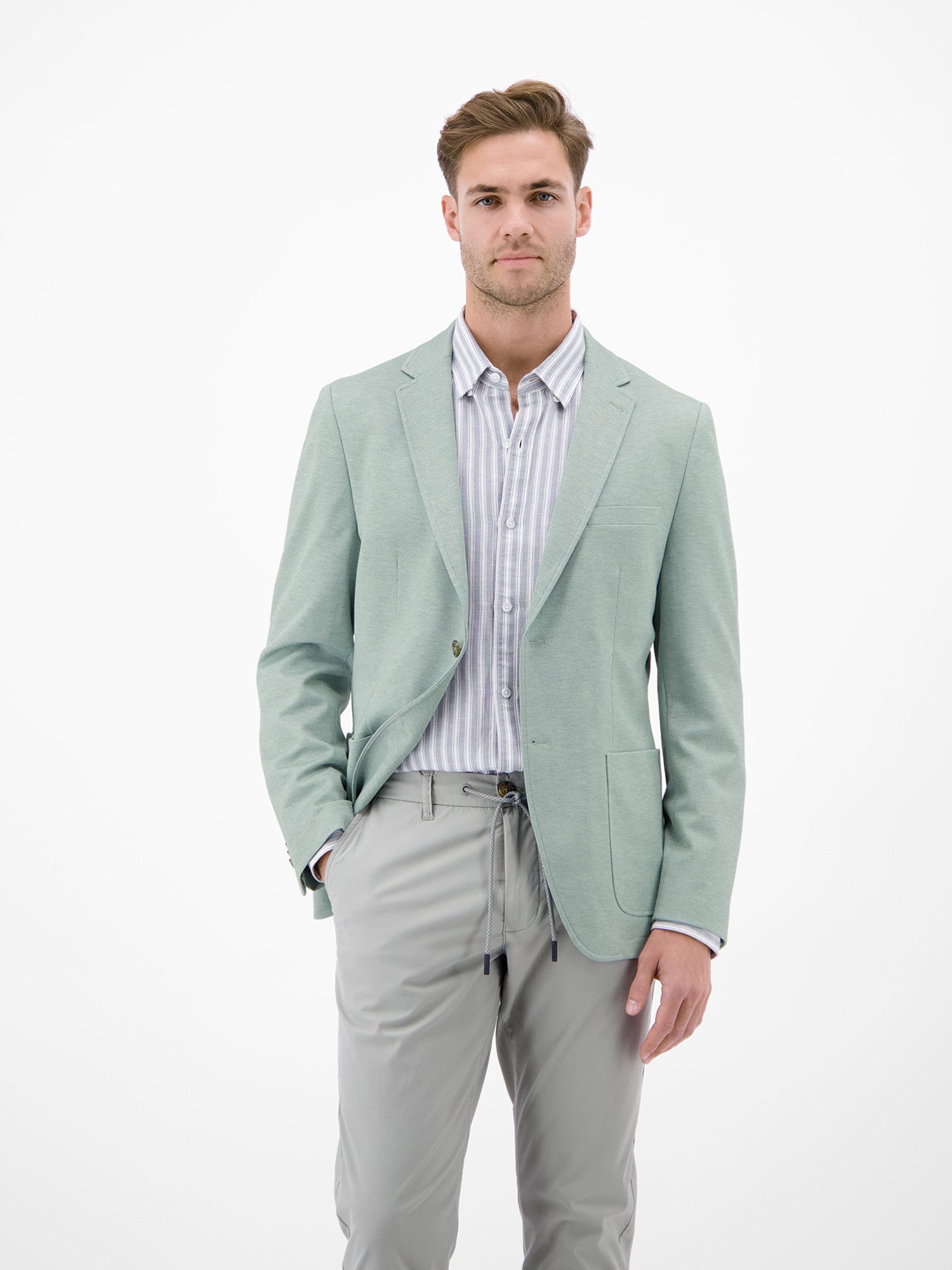 LERROS Jerseysakko Leichter Jersey-Blazer mit bedrucktem Futter