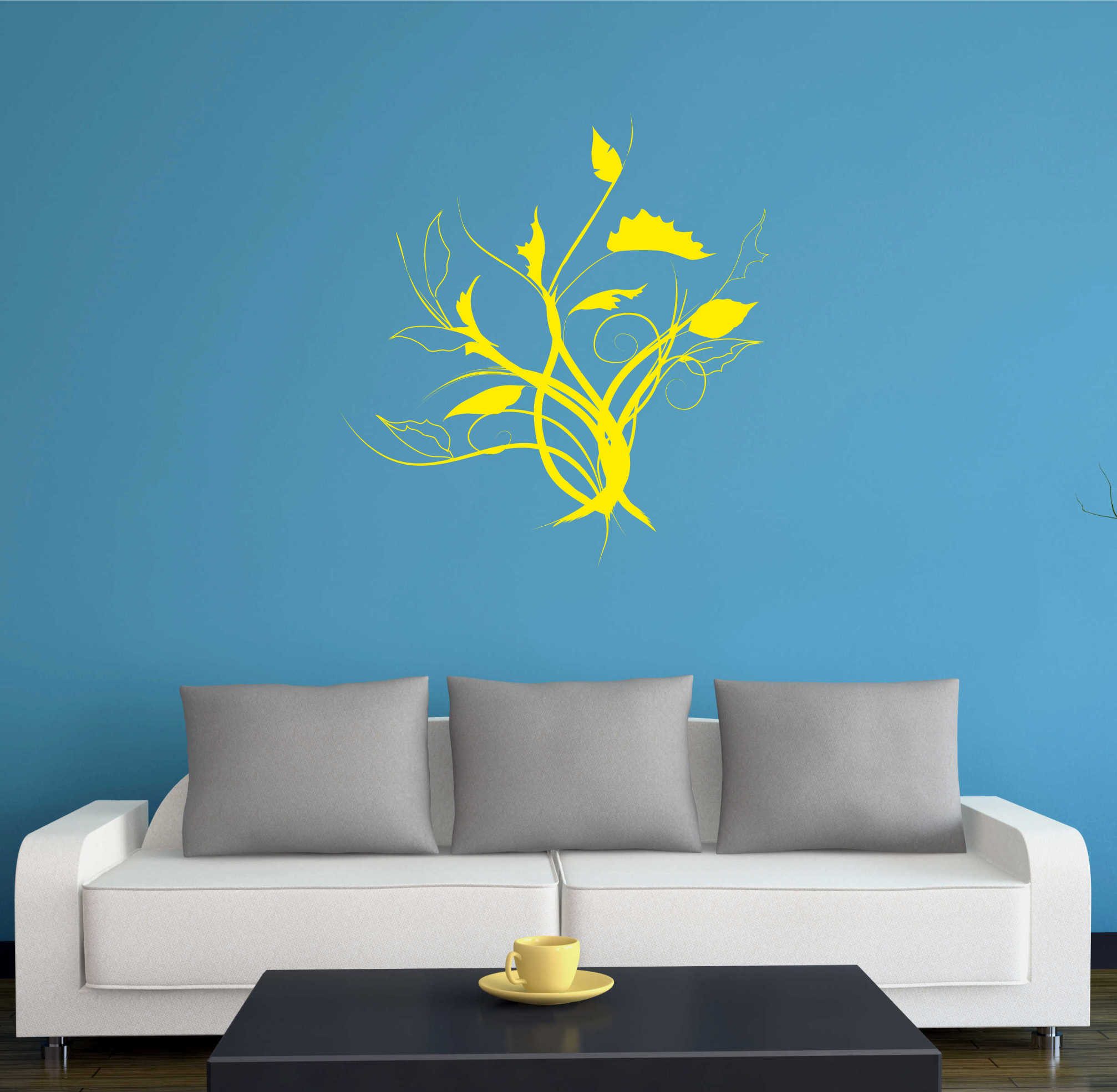 INDIGOS UG Wandtattoo Wandtattoo - Wandaufkleber - w203 Baum Blume Tribal Wandaufkleber