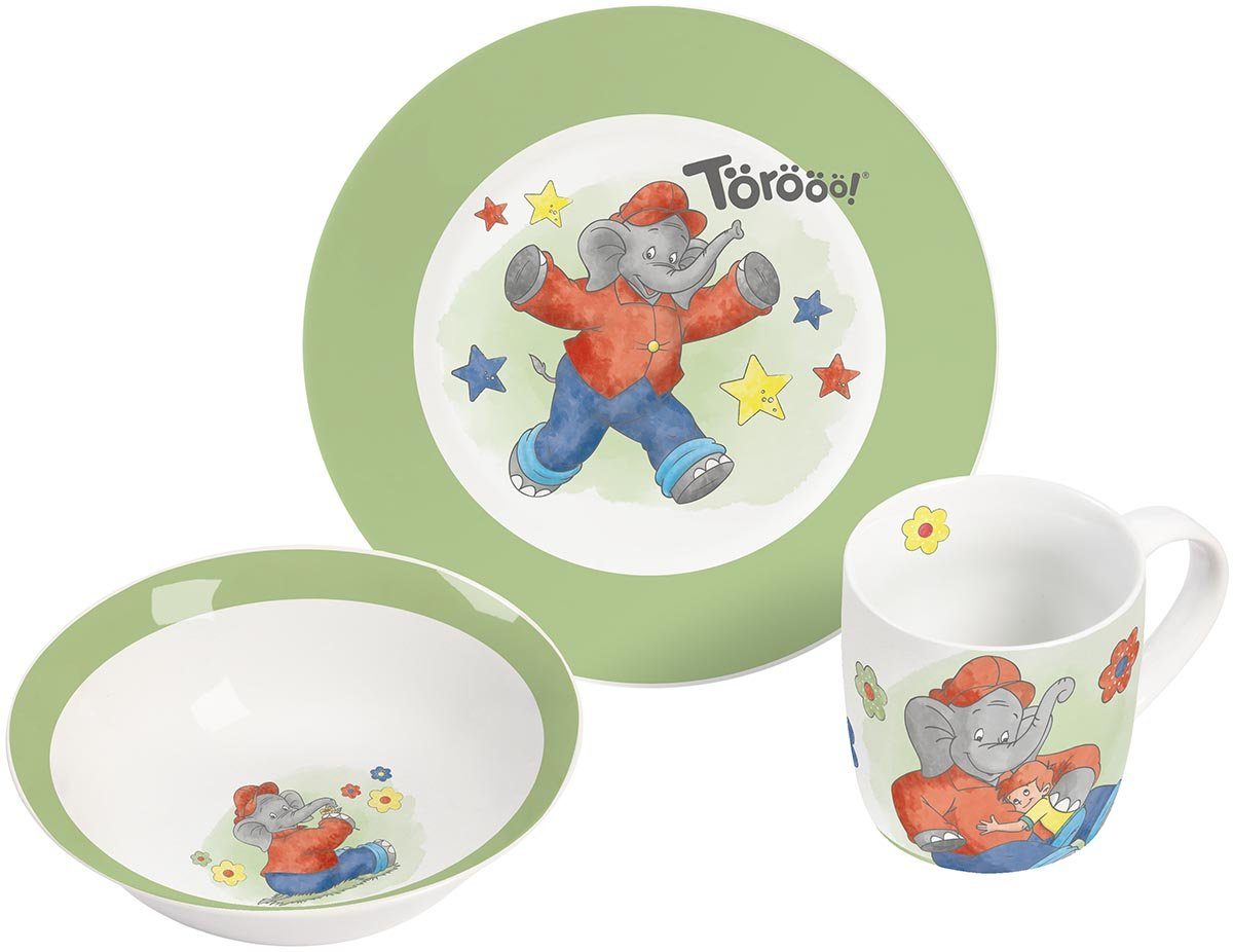 Kindergeschirr-Set Benjamin Blümchen Watercolor 3tlg.